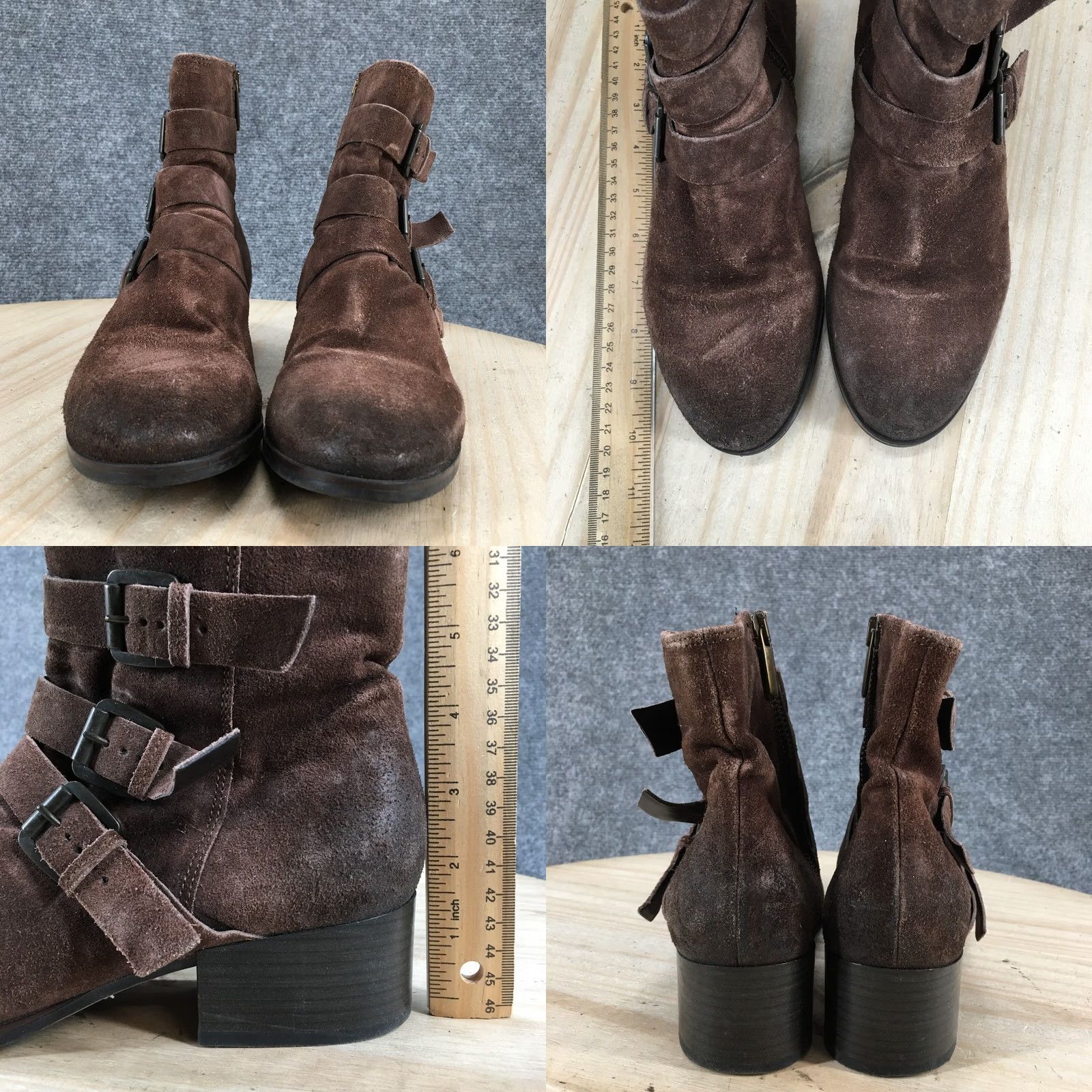 Clarks Clarks Boots Womens 8 Ankle Biker Buckles Distressed Leather Brown Size US 8 / IT 38 - 9 Thumbnail
