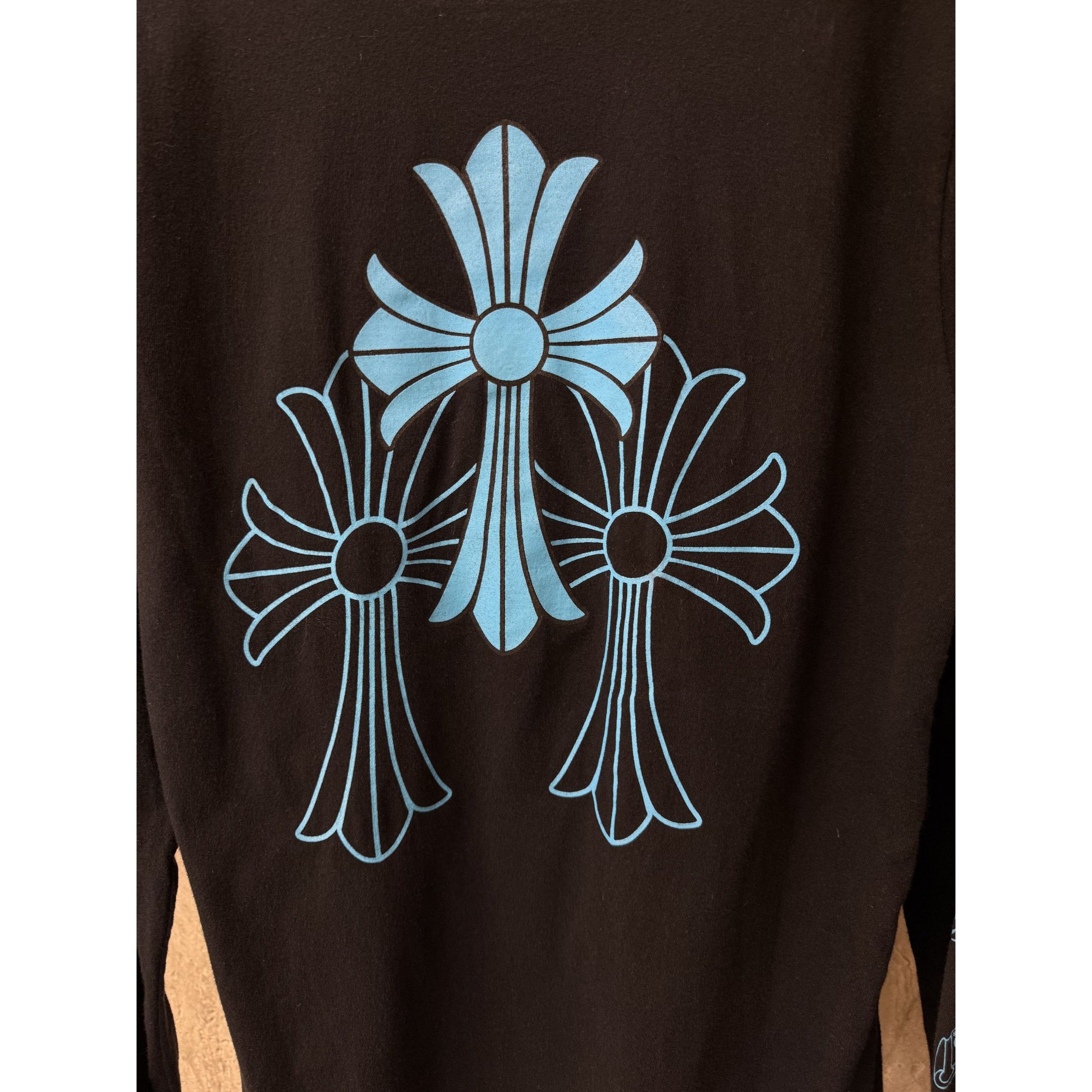 Chrome Hearts Chrome Hearts Long Sleeve Black Shirt W/ Blue Cross Graphics Size US S / EU 44-46 / 1 - 14 Thumbnail