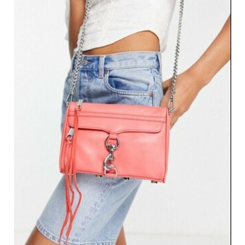 Rebecca Minkoff Rebecca Minkoff Coral Leather Silver Mini Mac Crossbody Bag Size ONE SIZE - 1 Thumbnail