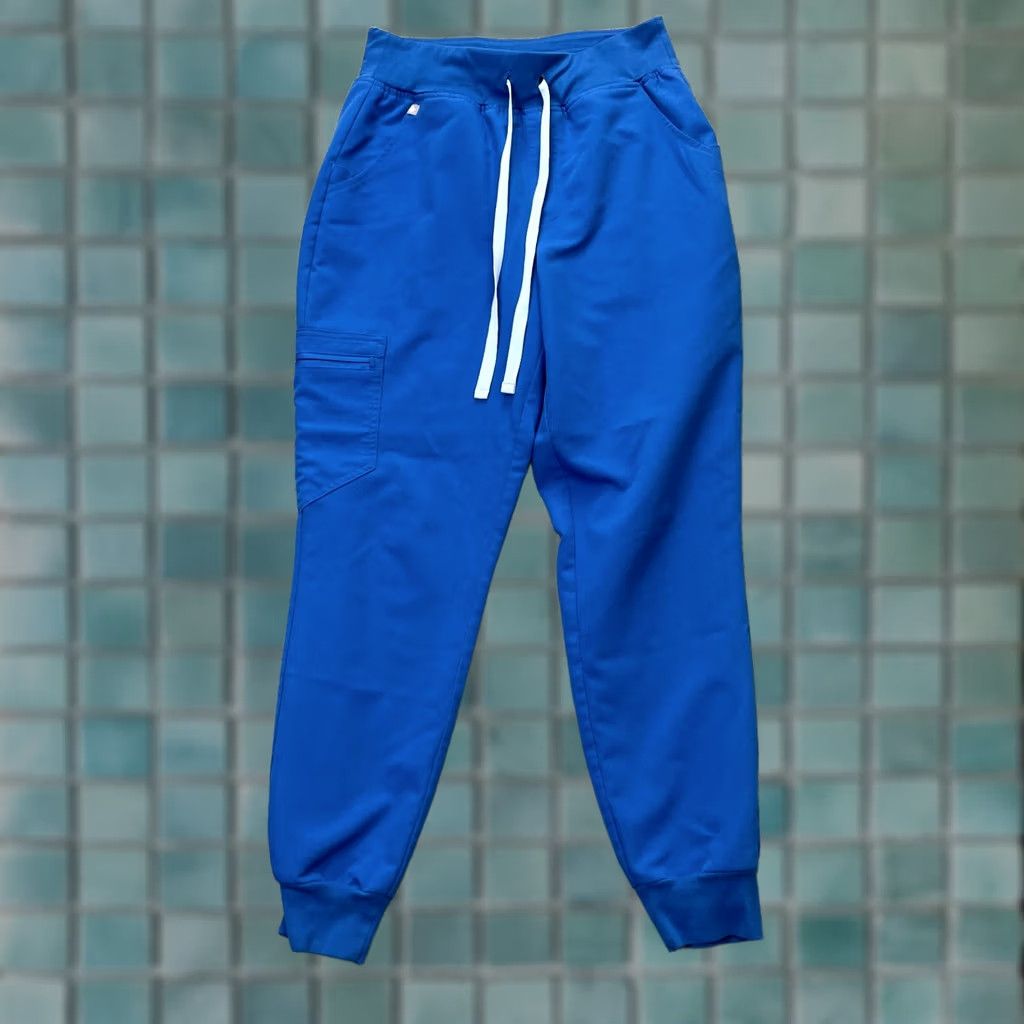 Vintage FIGS Pants Womens Small Blue Jogger High Waist Scrub Tapered Leg Stretch Zamora Size 28" / US 6 / IT 42 - 1 Thumbnail