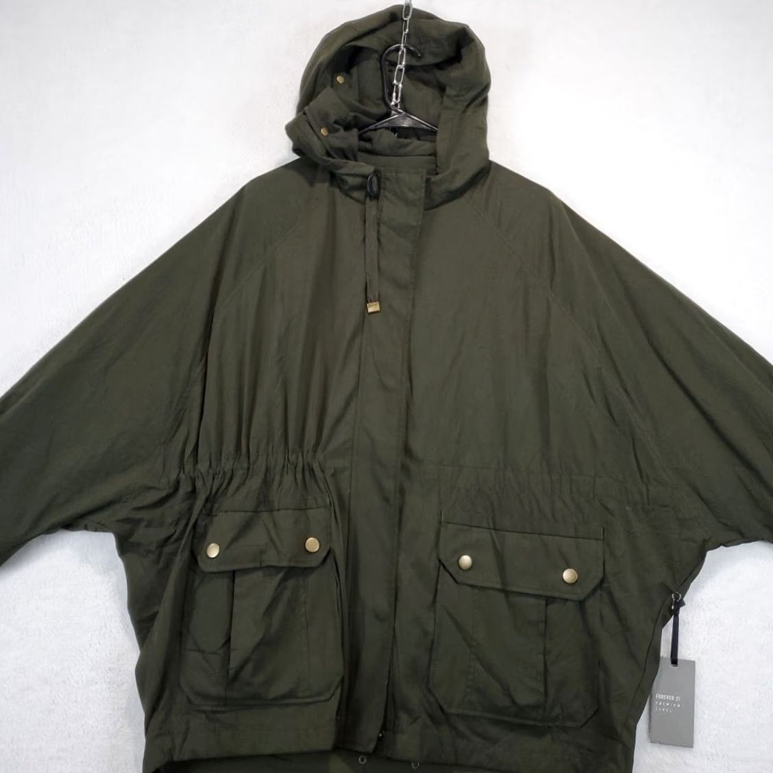 Forever 21 FOREVER 21 Olive Green Military Jacket Women's L Hooded Gorpcore Casual Travel Workwear Military Jacket Size L / US 10 / IT 46 - 3 Thumbnail