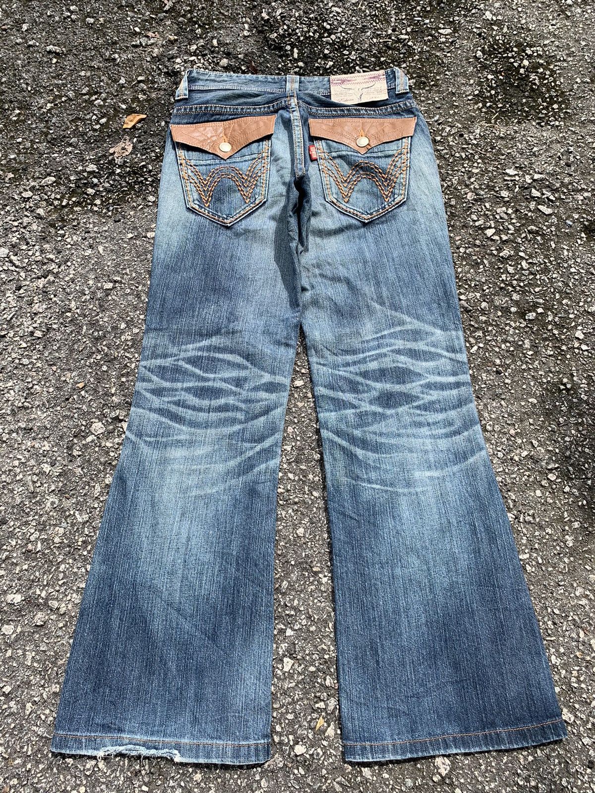 Kapital FLARE EDWIN XV MUDMAX FADED & RUSTY DISTRESSED DENIM Size US 32 / EU 48 - 3 Thumbnail