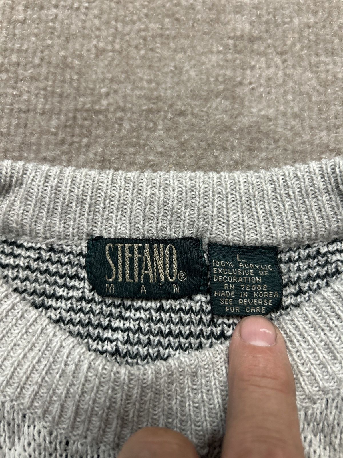 Stefano Ricci Vintage 80s Stefano Man Geometric Knit Sweater 0266 Size US L / EU 52-54 / 3 - 3 Thumbnail