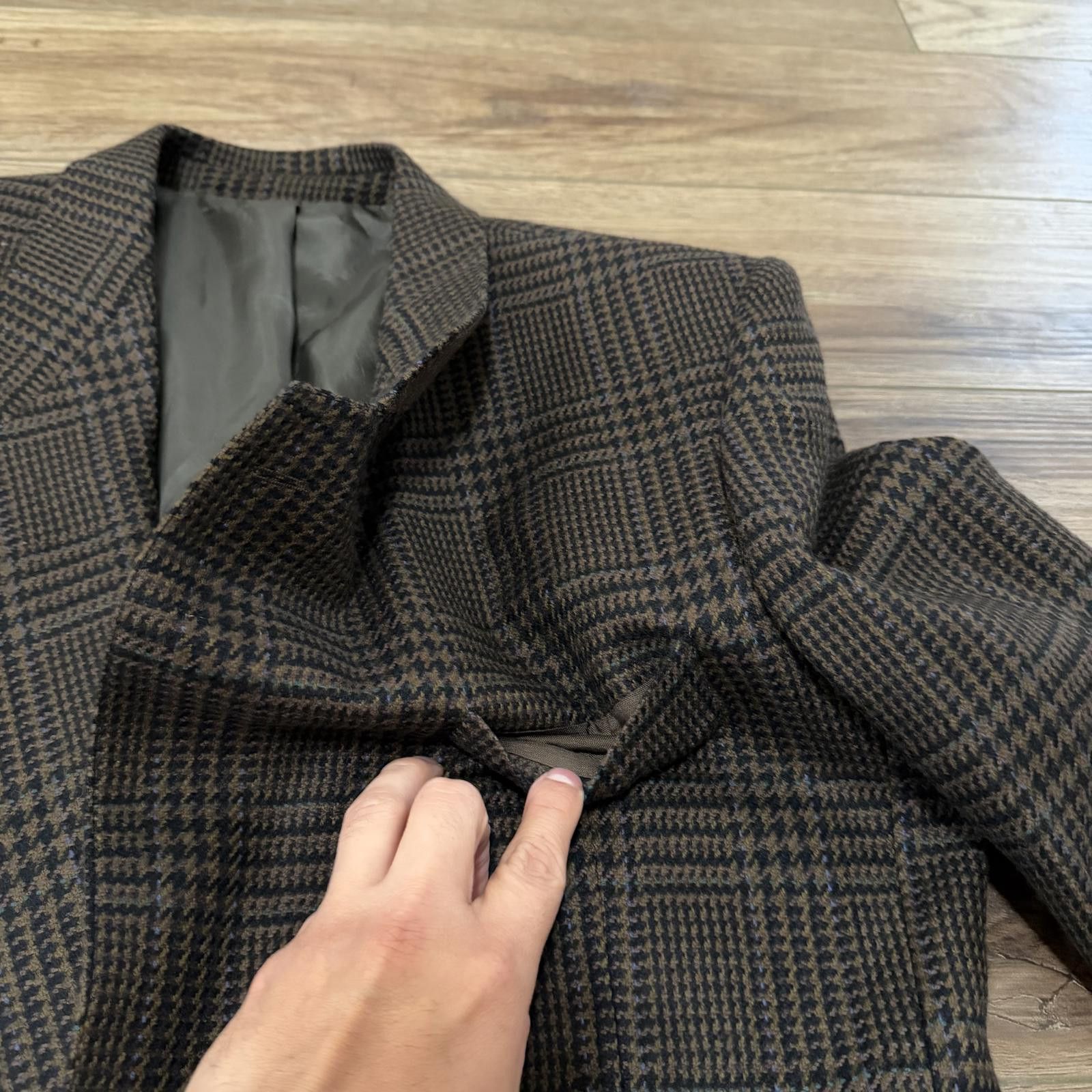 Hugo Boss Vintage 80s Hugo Boss Plaid Blazer Cashmere Loro Piana Size 36R - 2 Thumbnail