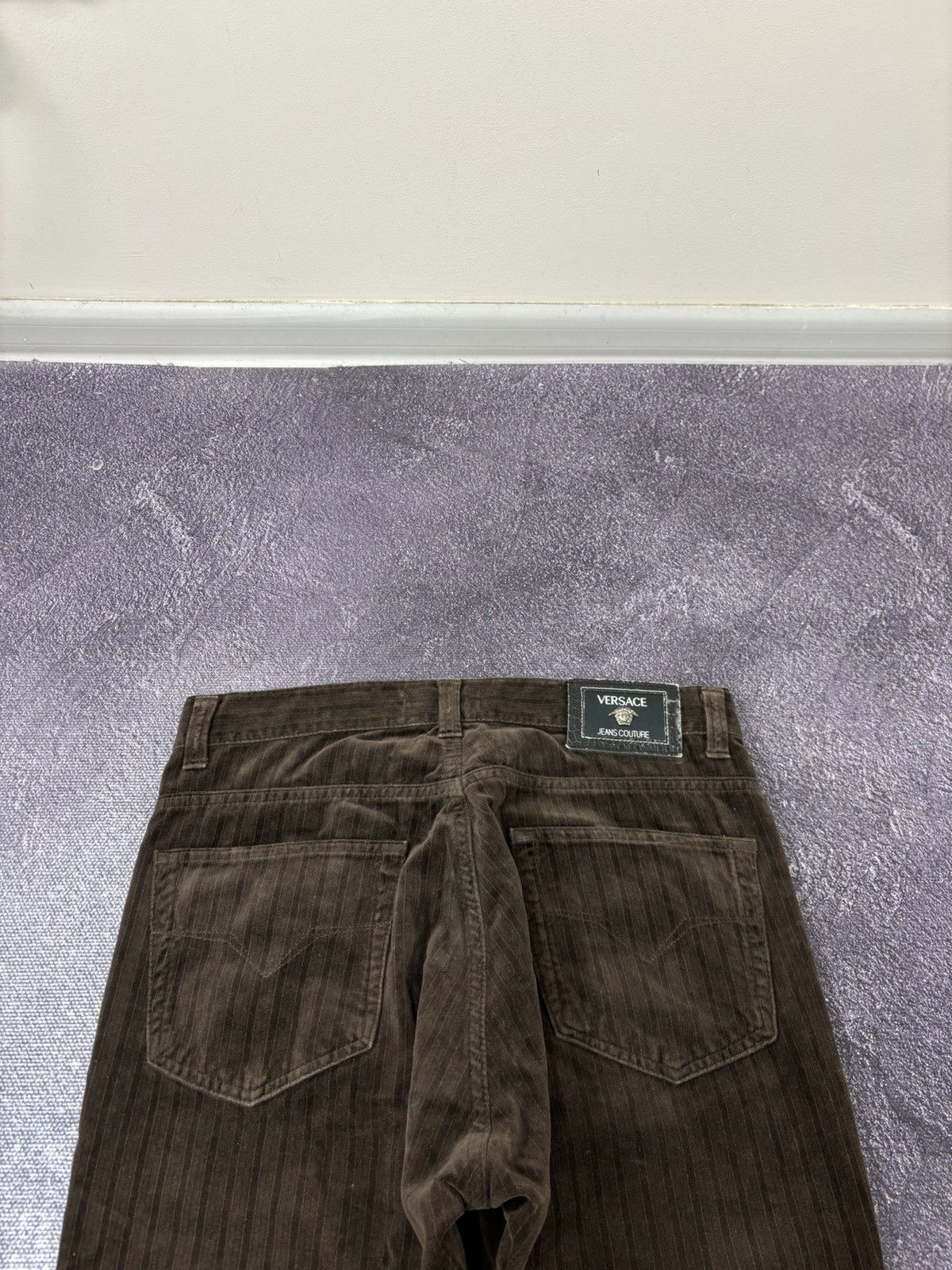 Versace Vintage Versace Jeans Couture Velvet Striped Luxury Pants Size US 32 / EU 48 - 5 Thumbnail