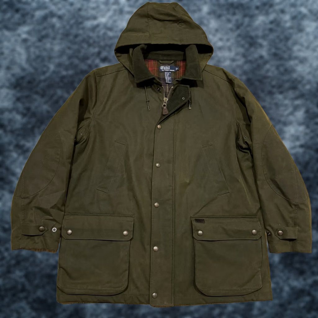 Ralph Lauren VINTAGE Polo Ralph Lauren Field Coat Men’s L Waxed Canvas Hooded Padded Water Resistant Windproof Zip Pockets Green Size US L / EU 52-54 / 3 - 1 Thumbnail