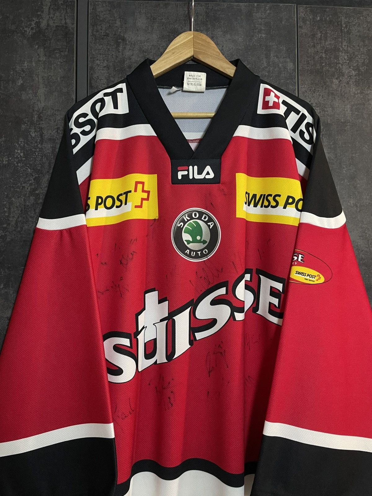 Vintage Sick Vintage Fila Suisse Signed Hockey Jersey Tissot Supreme Size US XL / EU 56 / 4 - 7 Thumbnail