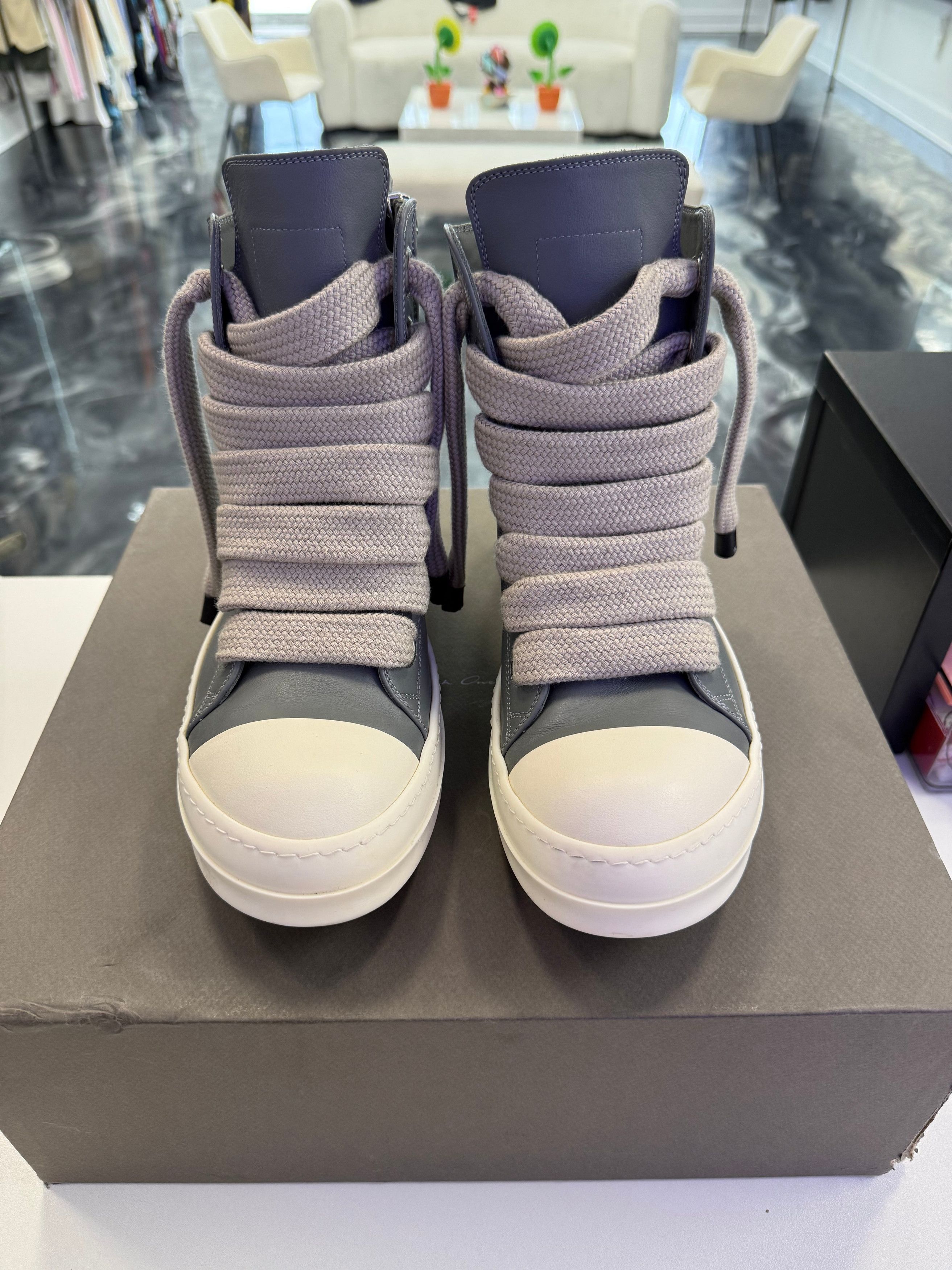 Rick Owens Gray Temple Jumbolace Sneakers Size US 9 / EU 42 - 2 Thumbnail