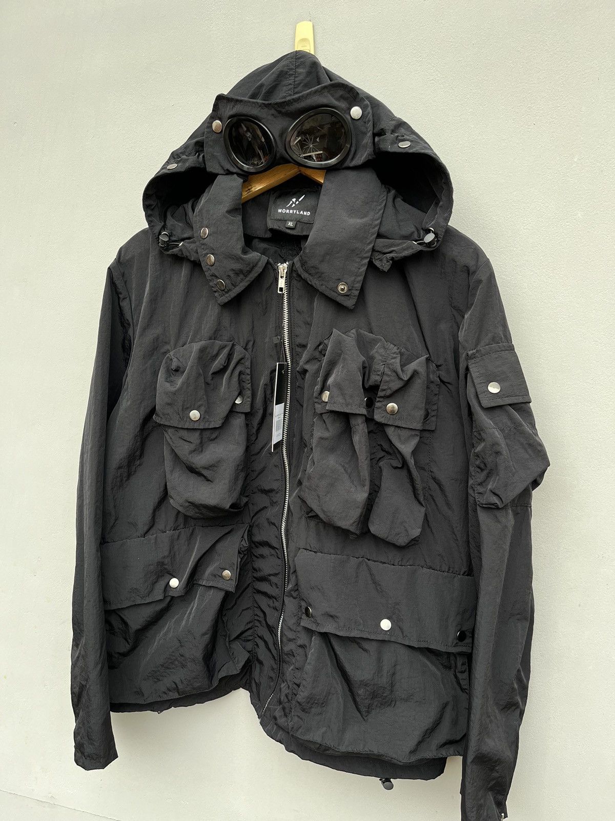 image of Archival Clothing x Vintage Multipocket Goggle Jacket By Worryland Look Like Cp Company in Black (S