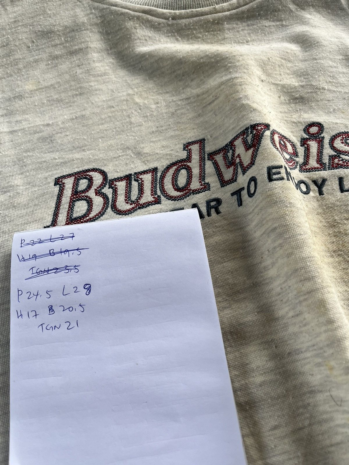 Budweiser × Vintage 🔥RARE🔥Vintage Budweiser Embroidery Spell Out Sweetshirts Size US XL / EU 56 / 4 - 10 Thumbnail