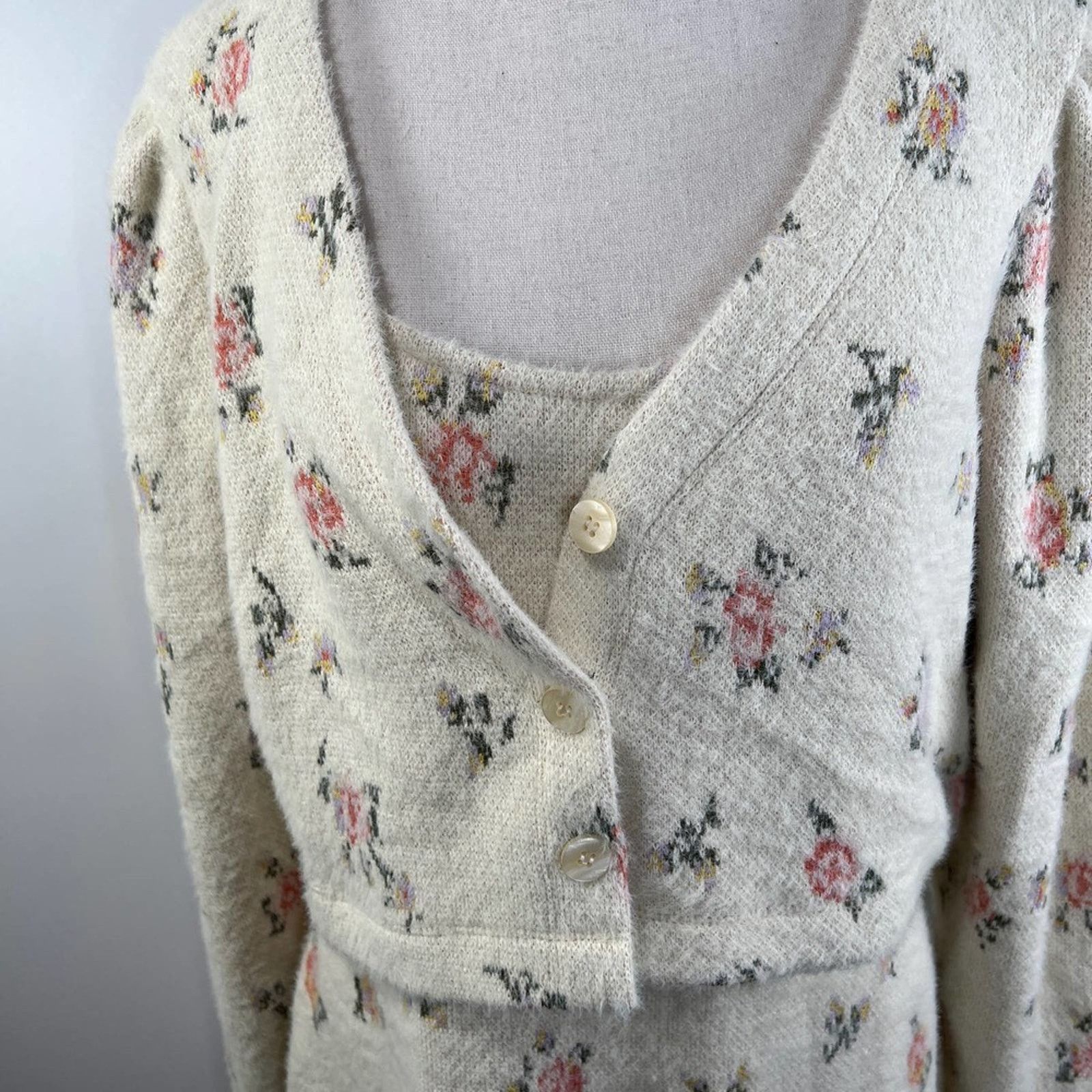 Anthropologie Anthropologie Daily Practice Floral Sweater Dress Set Size M / US 6-8 / IT 42-44 - 5 Thumbnail