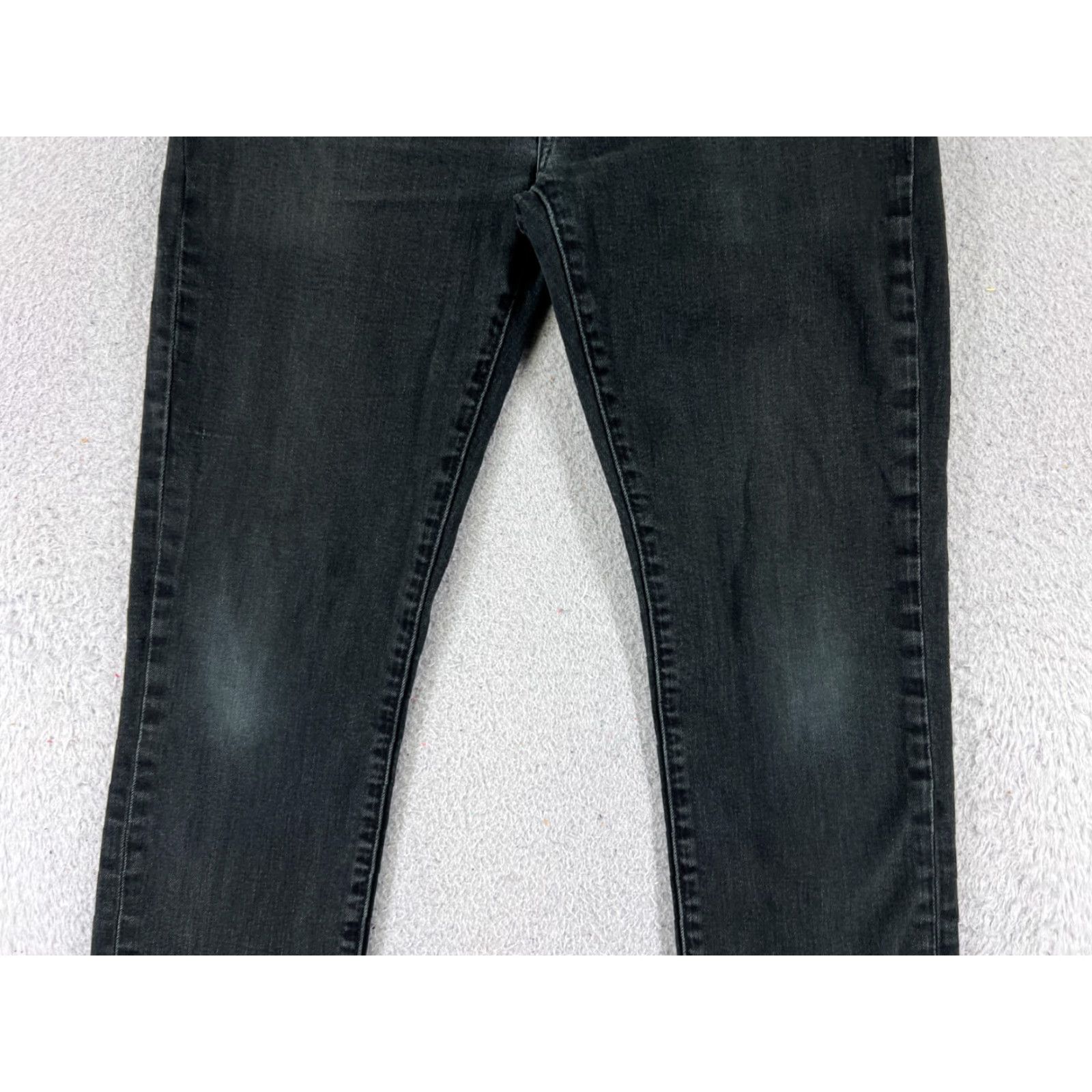 Levi's VINTAGE Levis Jeans 511 Men 30x29 Black Denim Slim Straight 5-Pocket Cotton Blend 30 Side Zip Leather Button Game Size US 33 - 3 Thumbnail