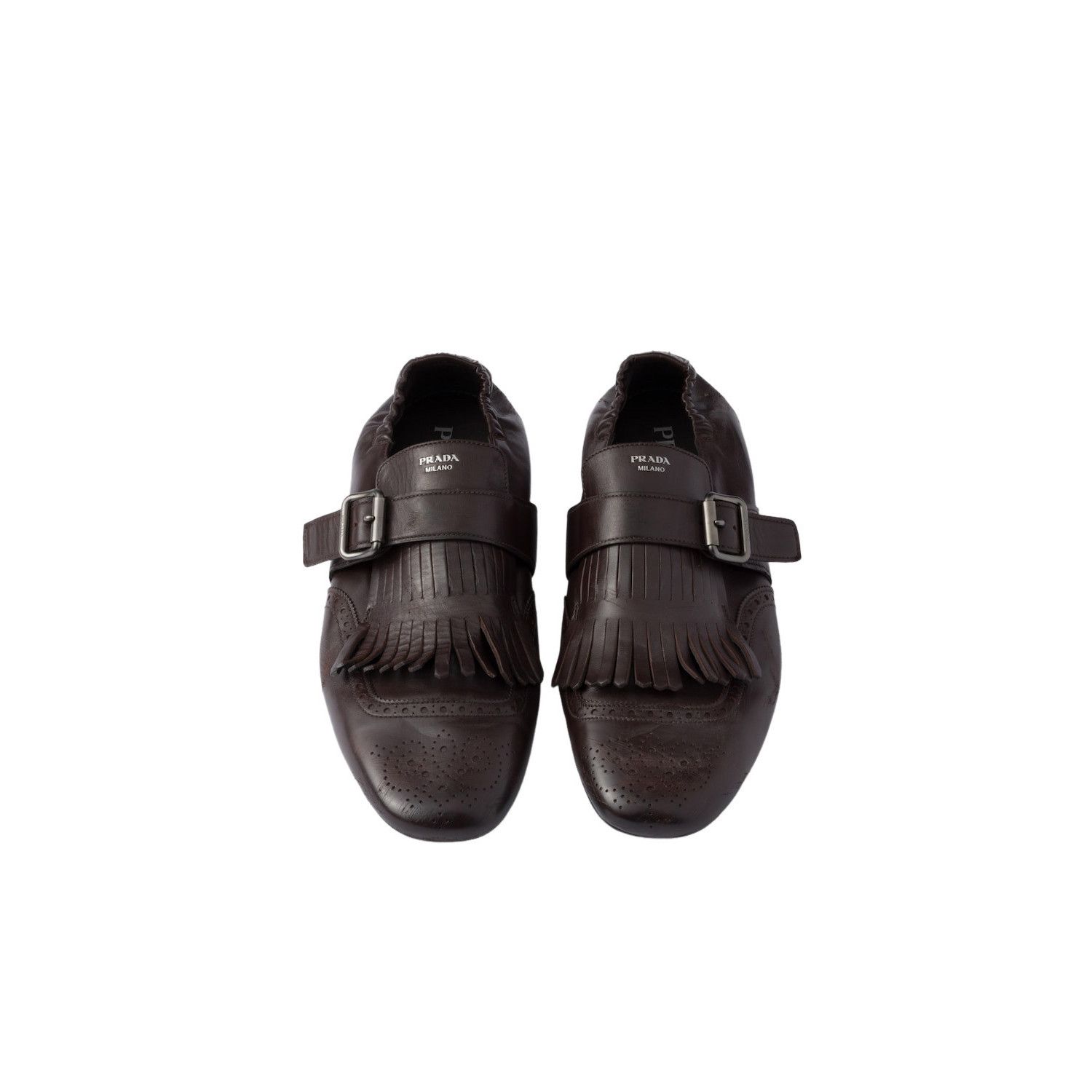 Prada PRADA $1320 Dark Brown Shuffle Monk Shoes New & Authentic (M Size US 9.5 / EU 42-43 - 3 Thumbnail