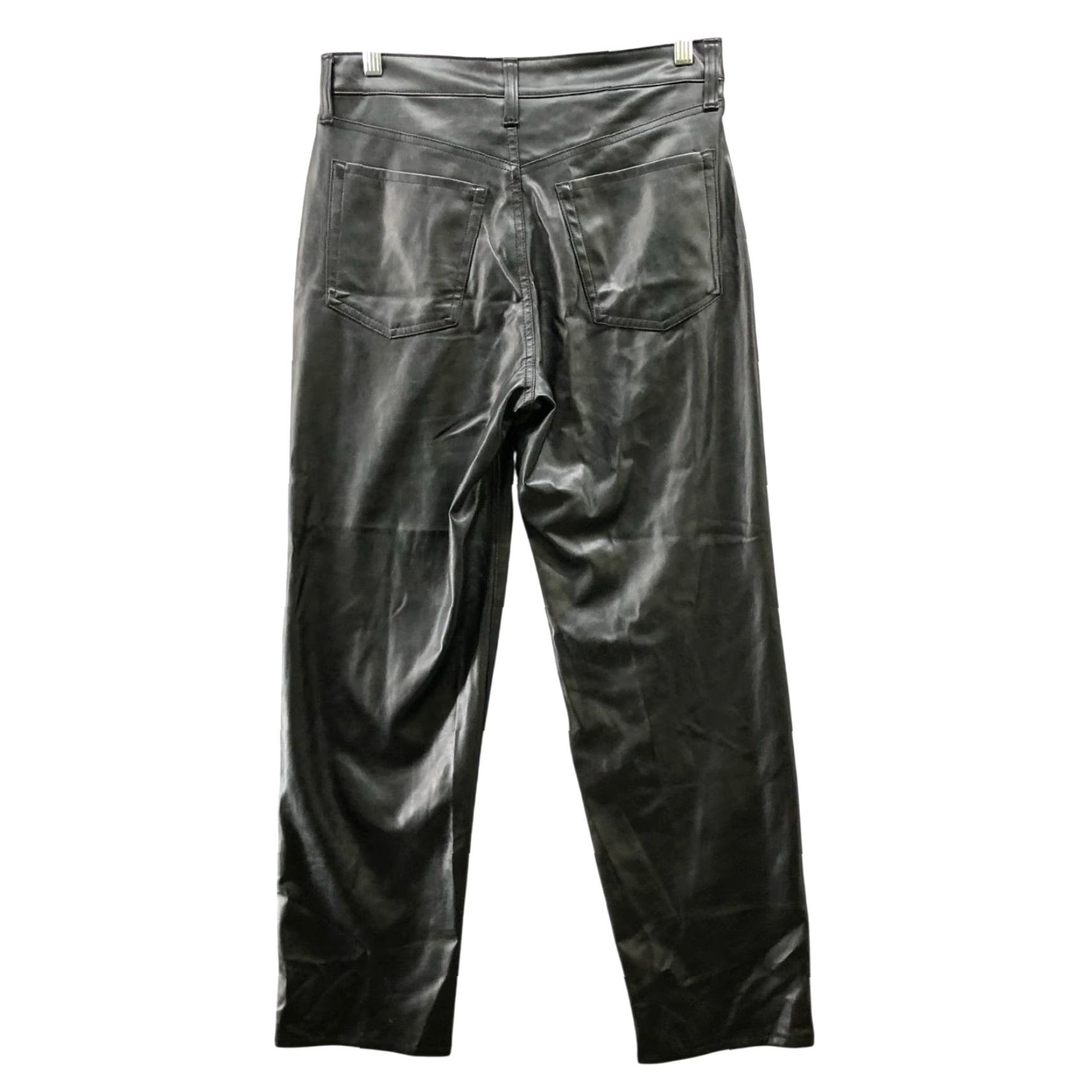 Old Navy Old Navy High Rise OG Loose Faux Leather Pants Womens 8 Black Relaxed Wide Leg Size 30" / US 8 / IT 44 - 2 Thumbnail