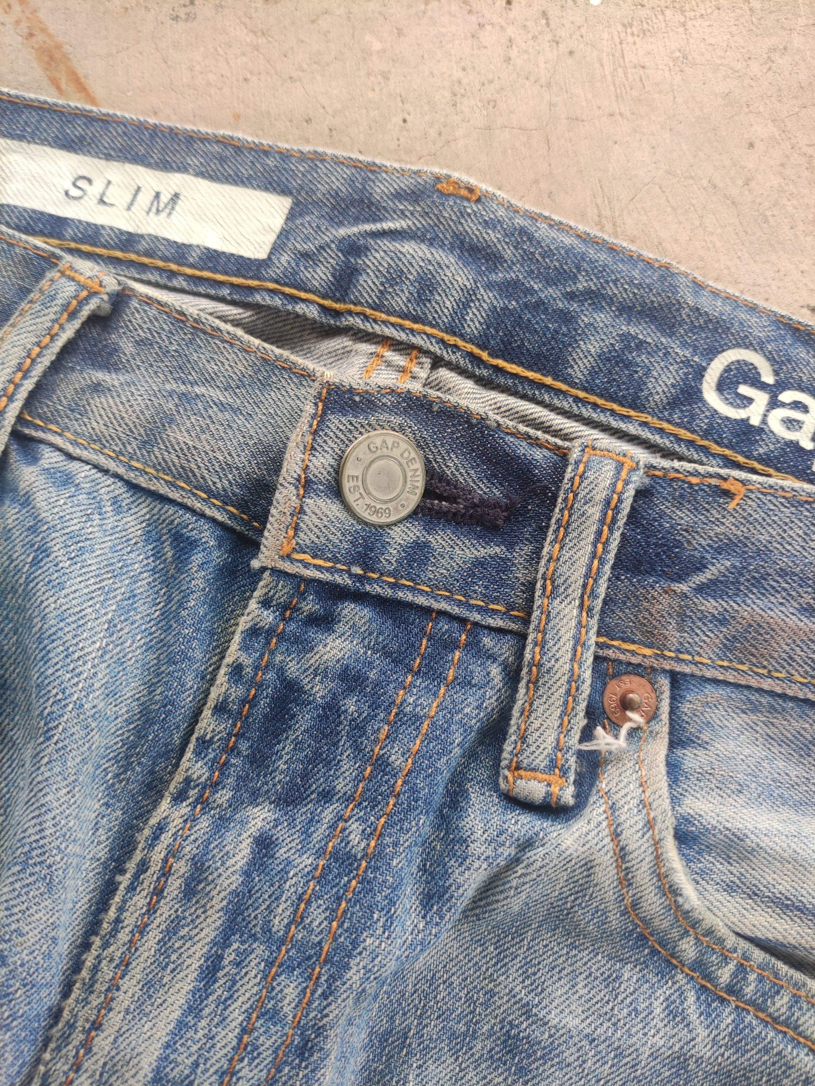 Gap Vintage Gap Rusty Jean Distressed Faded Slim Denim Size US 33 - 5 Thumbnail