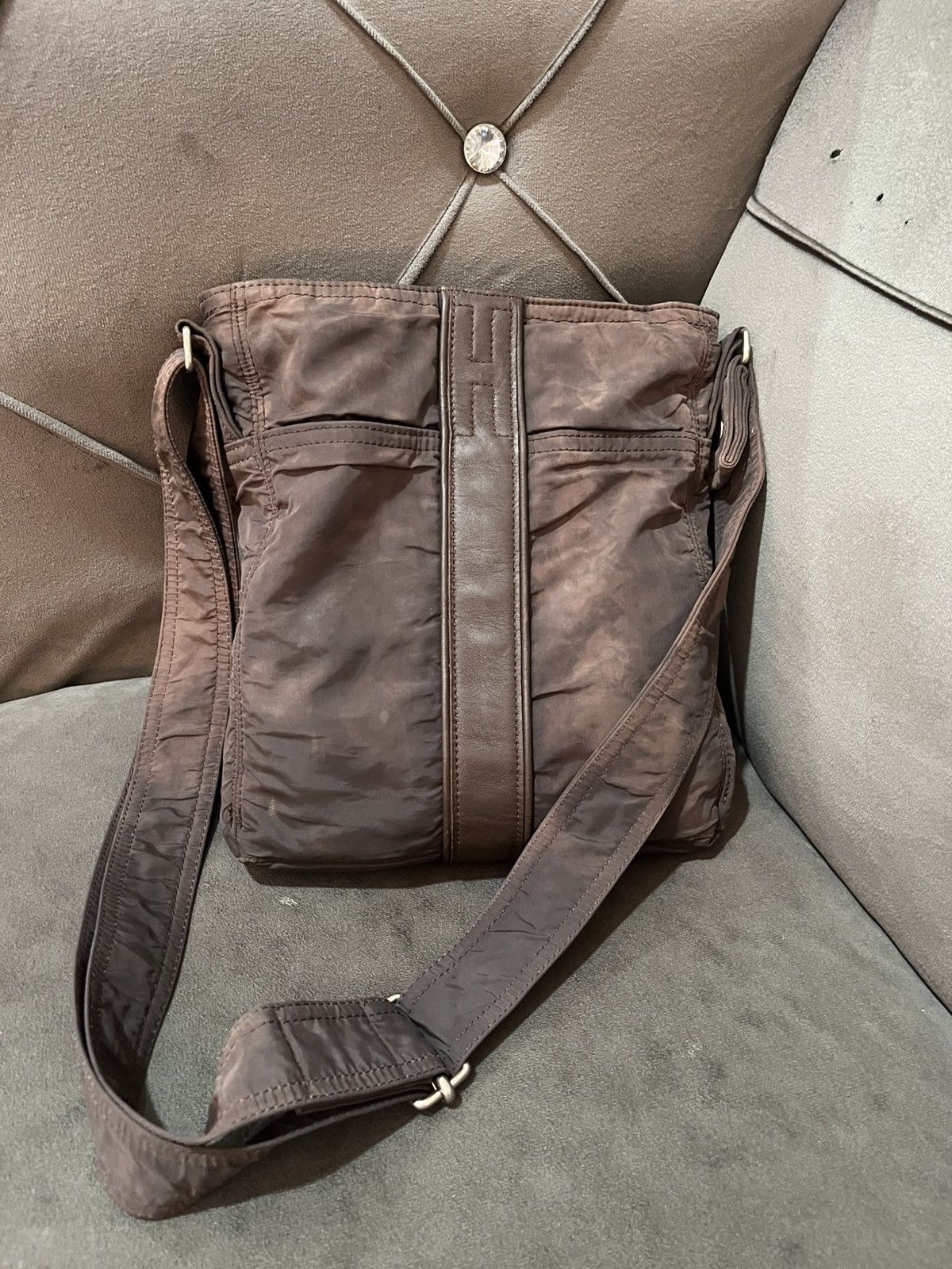 Hermes Auth HERMES Acapulco Bandouliere Shoulder Bag Nylon Brown Size ONE SIZE - 15 Thumbnail