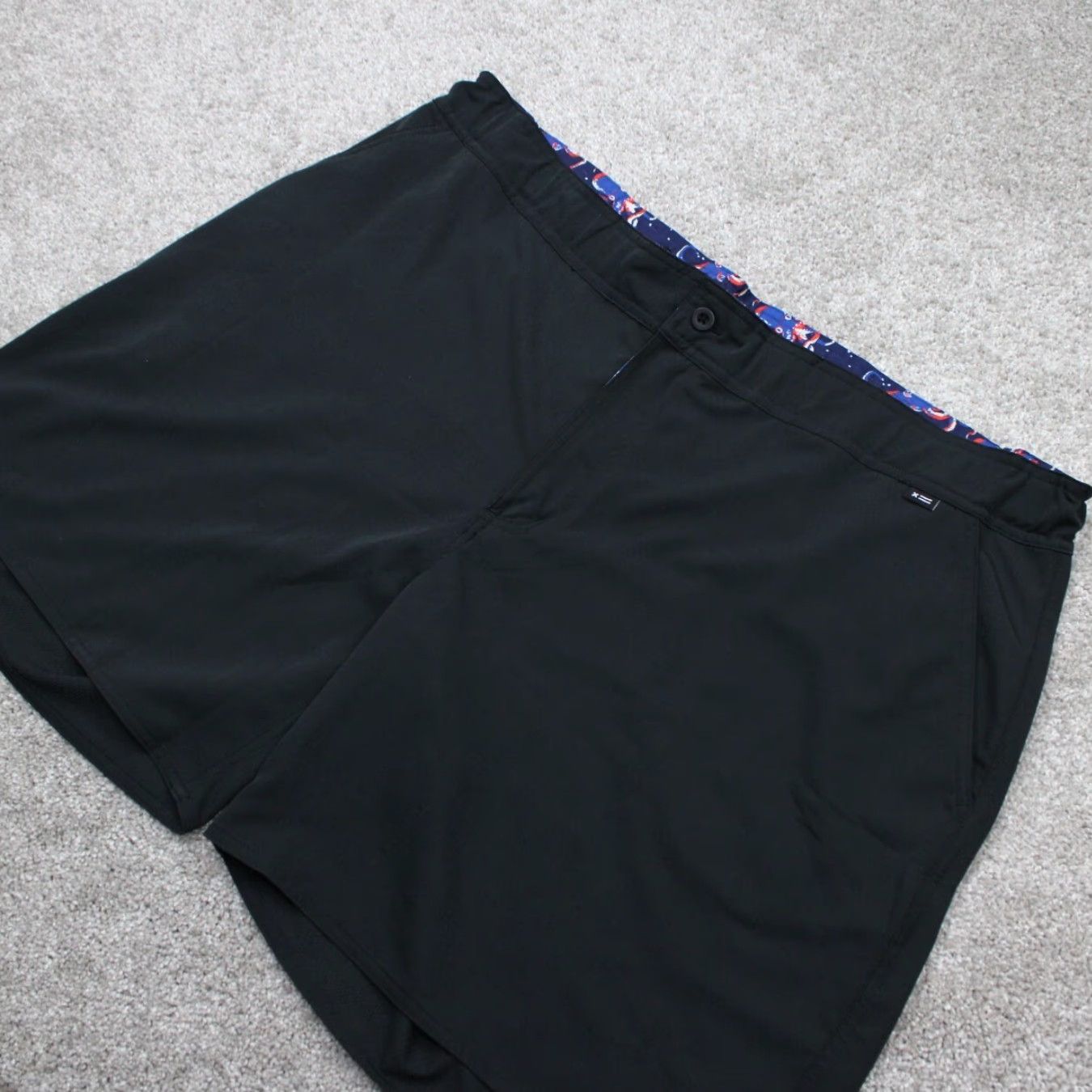 Vintage Tomboyx Shorts Mens 3XL Black 100% Polyester Flat Front Bermuda Inseam 7" Casual Pockets Shade: Black Size US 39 - 3 Thumbnail