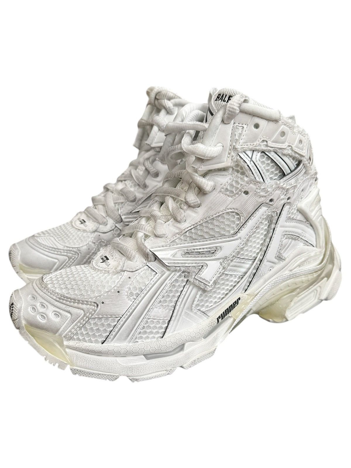 Balenciaga White High Top Mid Runner Size US 7 / EU 40 - 1 Thumbnail