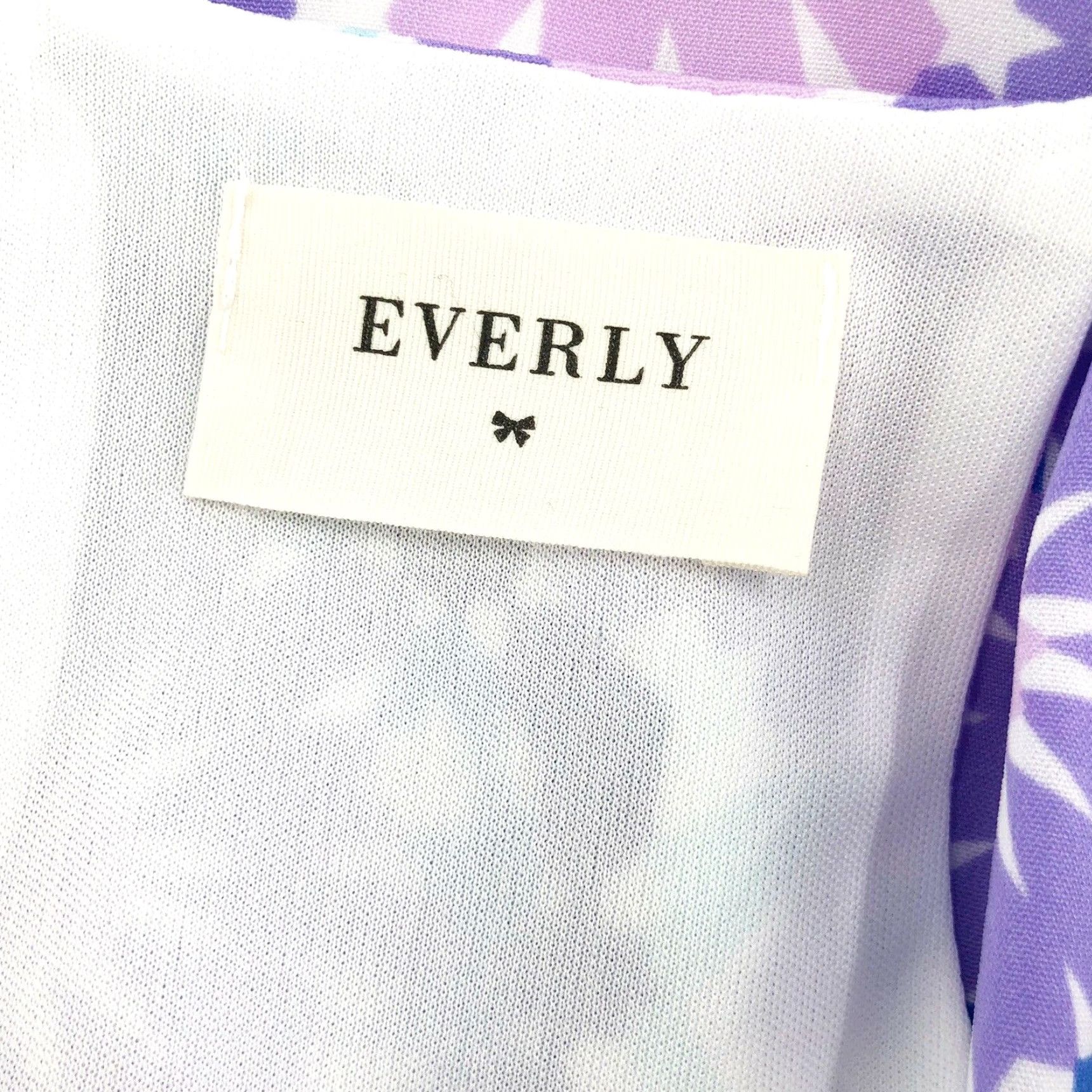 Vintage EVERLY Dress Women S Purple Floral Knee Length Sleeveless V-Neck A-Line Casual Holiday - Womens Size S / US 4 / IT 40 - 3 Thumbnail