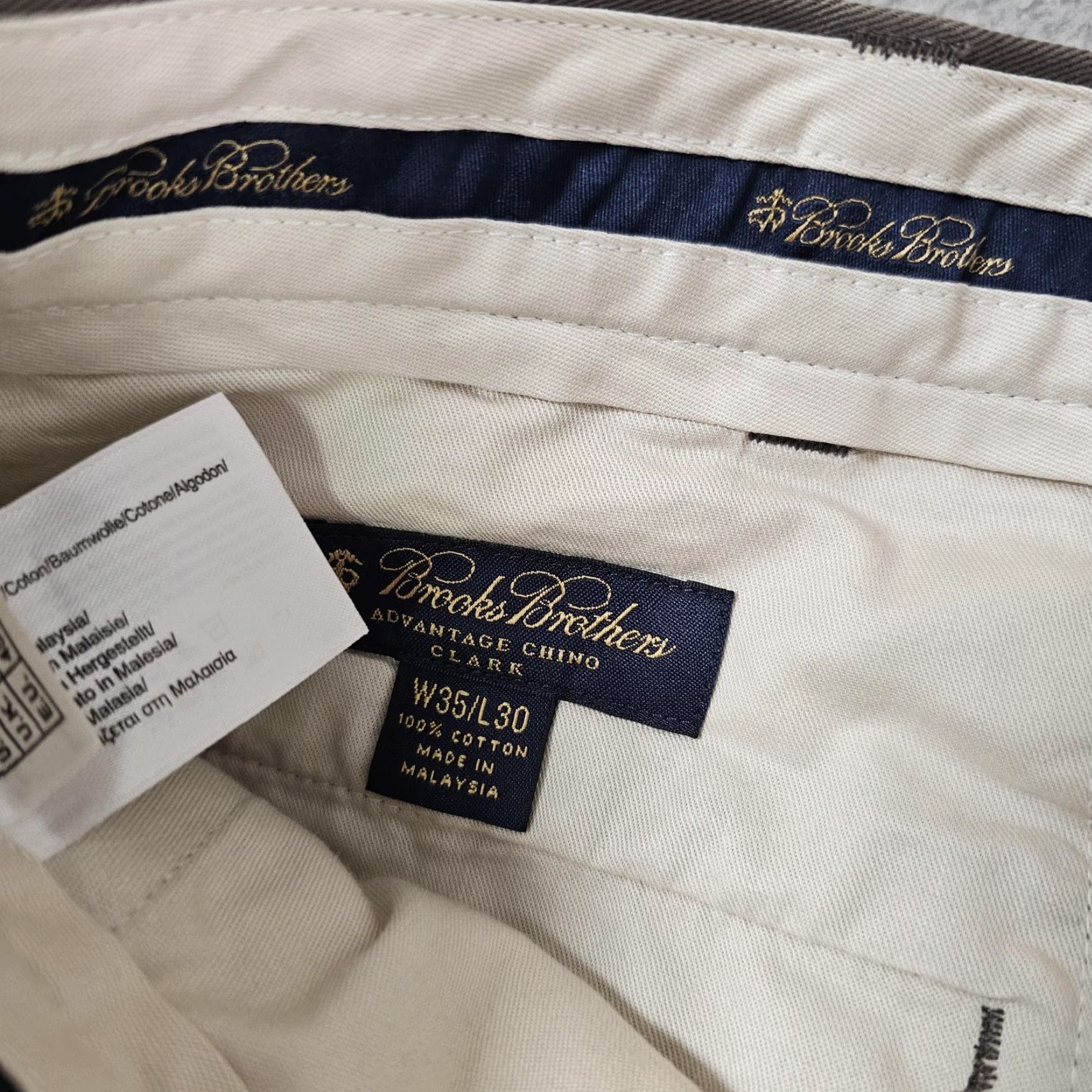 Brooks Brothers Brooks Brothers Chino Pants Mens 35x30 Gray Clark Fit Advantage Dress Casual Size US 35 - 2 Thumbnail