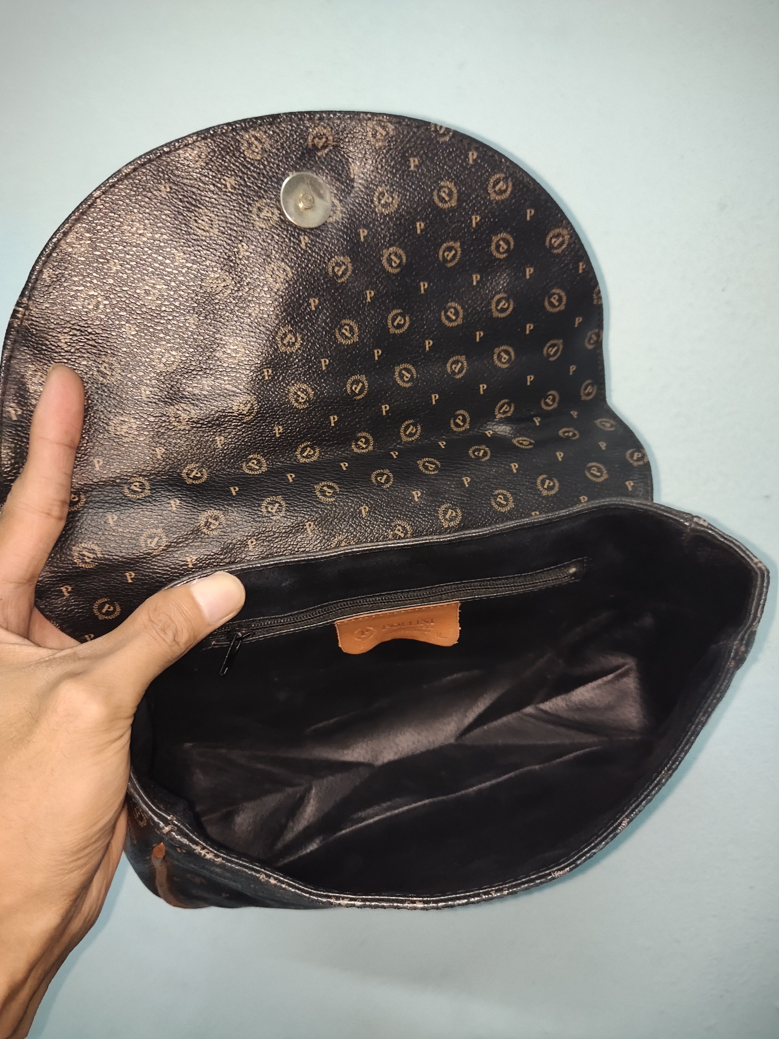 Leather × Pollini Pollini Monogram Leather Handle Bag Size ONE SIZE - 5 Thumbnail