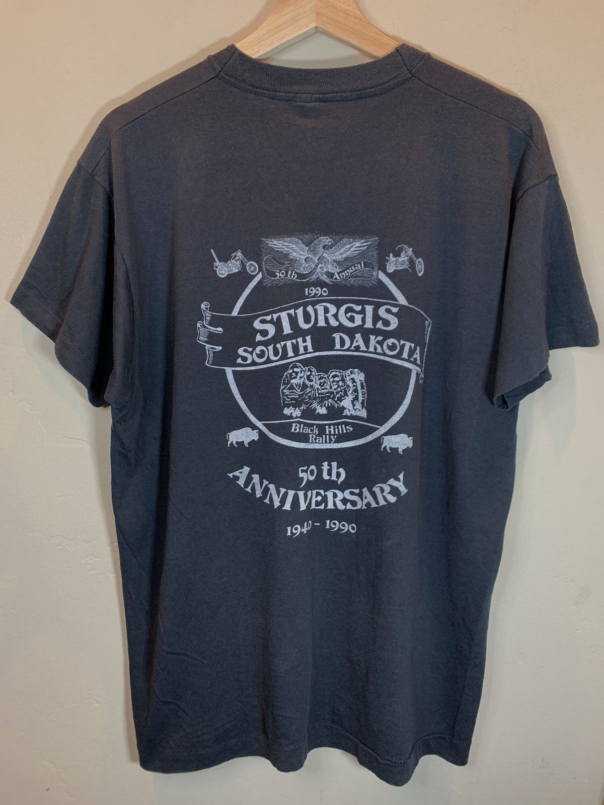 Vintage *RARE* Vintage 1990 Sturgis Biker Rally Single Stitch Shirt Size US XL / EU 56 / 4 - 2 Thumbnail