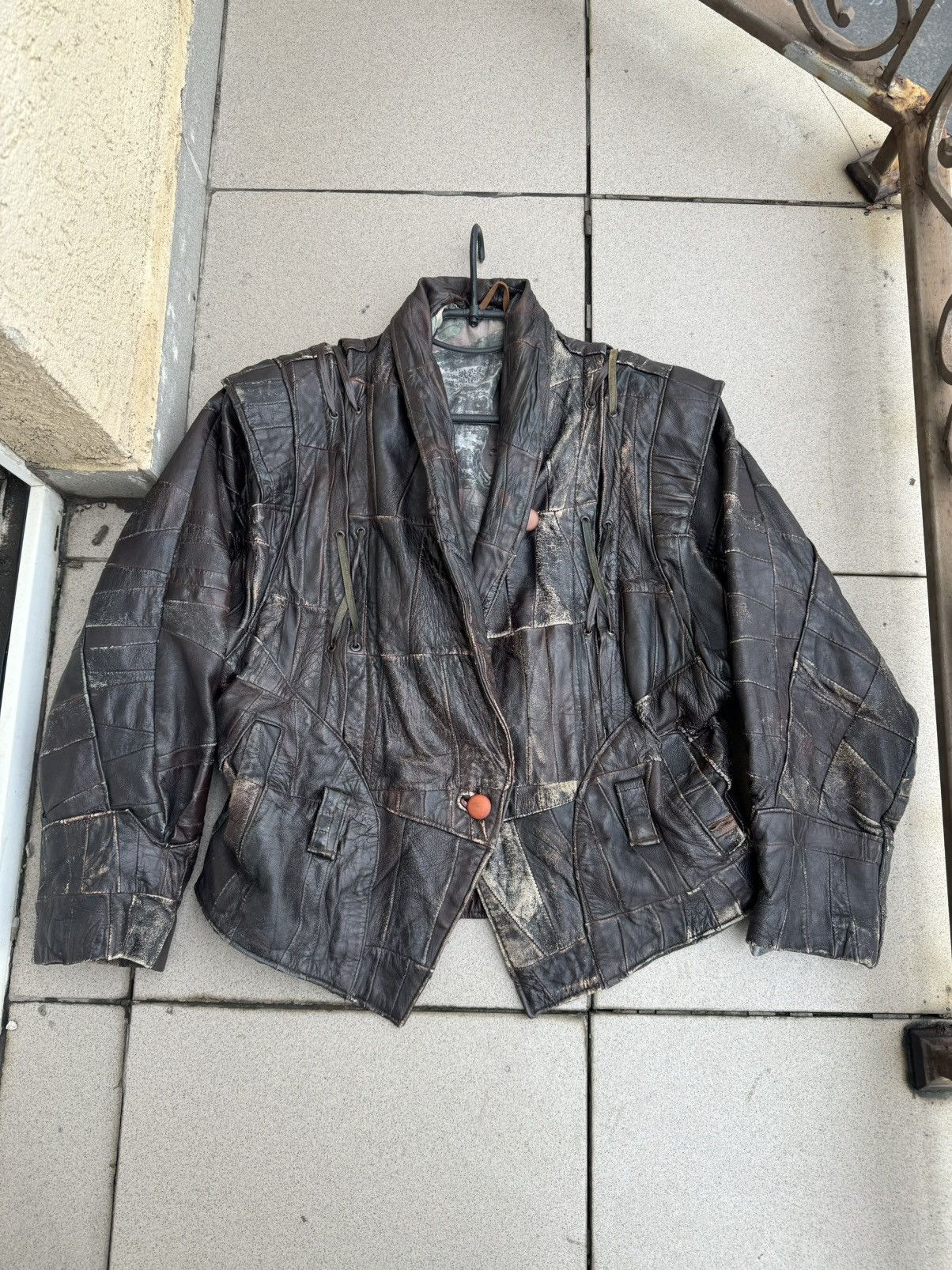 Junya Watanabe Vintage 90s Reworked Faded Leather Jacket Size US S / EU 44-46 / 1 - 1 Thumbnail