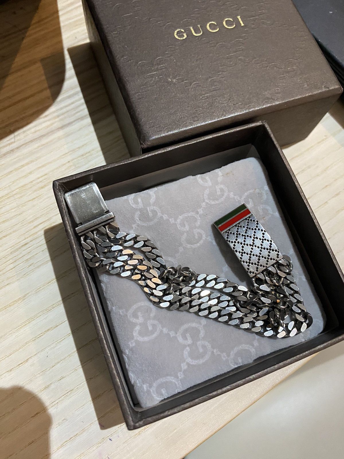 Gucci Authentic GUCCI Diamantissima Bracelet Silver 925 Kihei Size ONE SIZE - 1 Thumbnail
