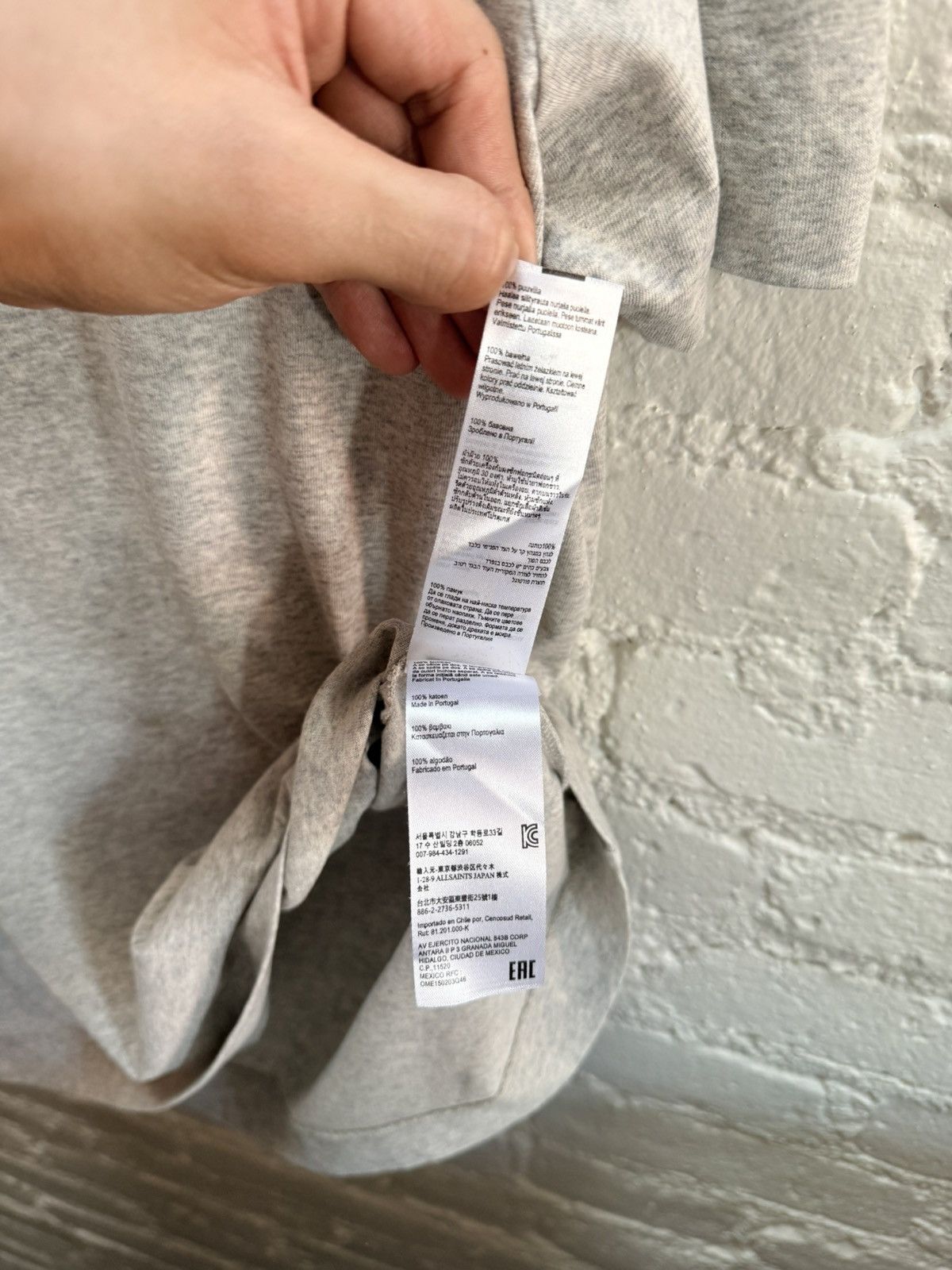Allsaints Grey Single Stitch Tee Size US XXL / EU 58 / 5 - 8 Thumbnail