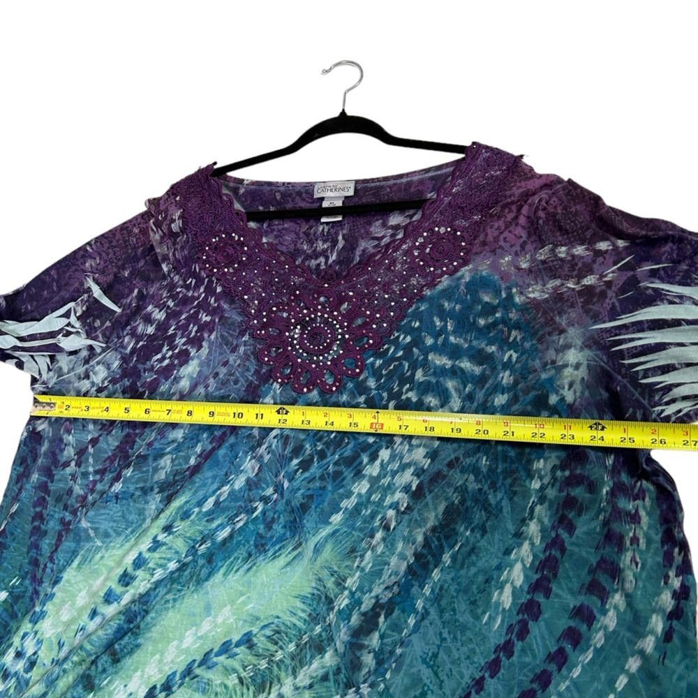 Designer Liz & Me l Vintage Lace Embellished Boho Top 2X Size XXL / US 16-18 / IT 52-54 - 6 Thumbnail