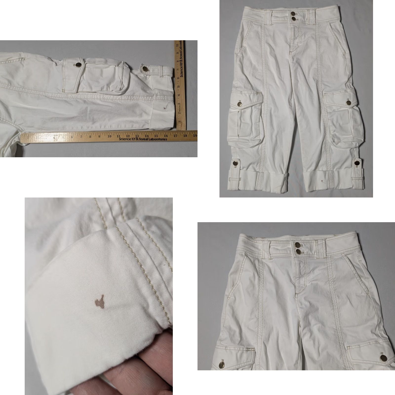 Anthropologie Maeve by Anthropologie Top-Stitched Utility Cropped Pants White Women 2P Cropped Pants Womens 2P White Maeve by Anthropologie Size 26" / US 2 / IT 38 - 8 Thumbnail