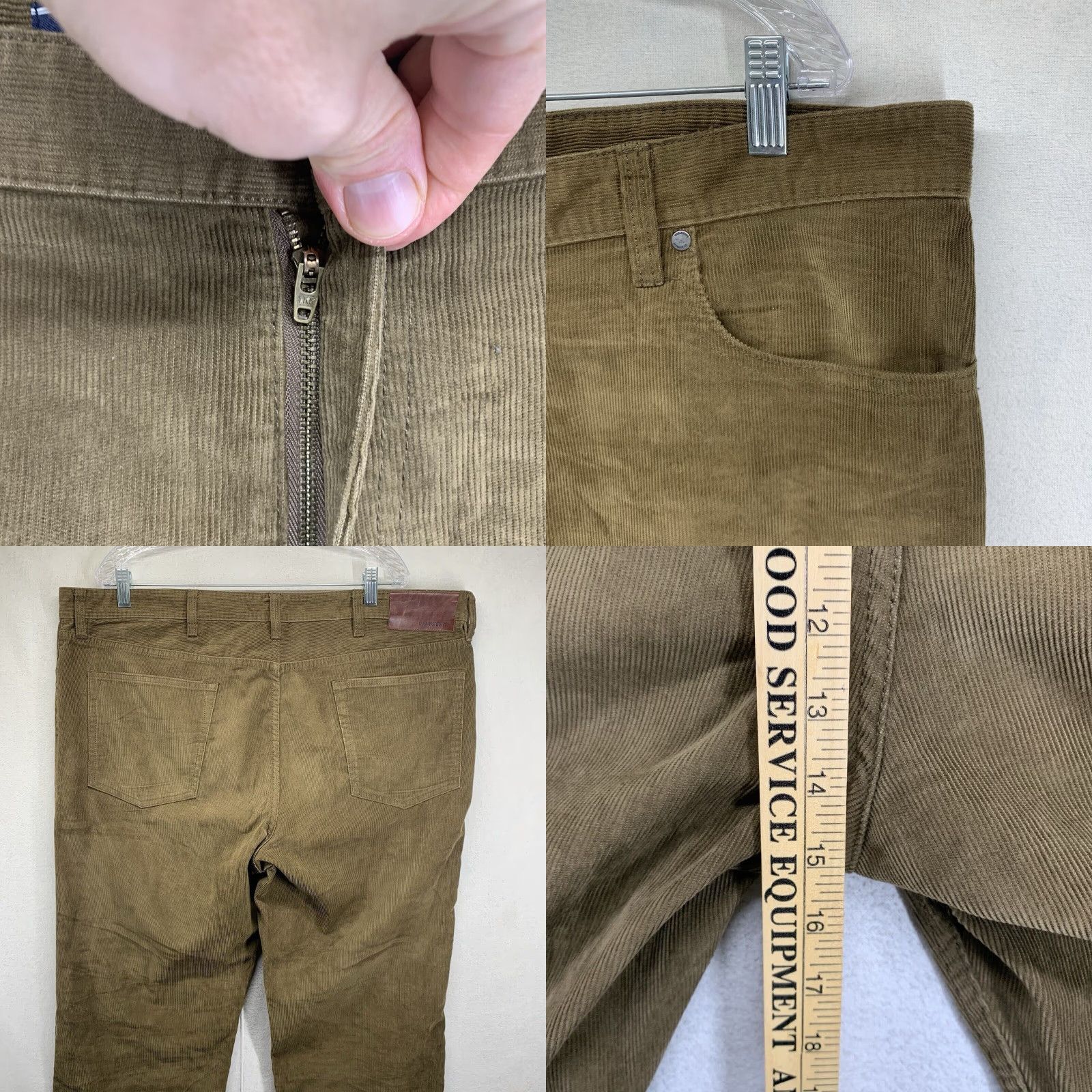 Lands' End Lands' End Men's Corduroy Pants 42x32 Straight Fit Brown Lightweight Casual Travel 5-Pocket Zipper Button Flat Front Dress Pants City 90s Preppy Mens Size US 42 / EU 58 - 8 Thumbnail