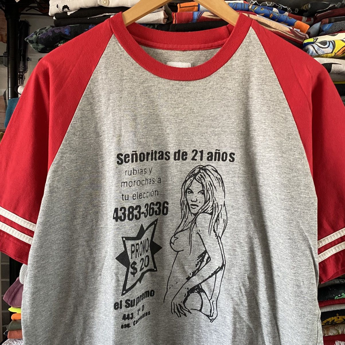 Supreme Vintage Supreme Senoritas T-Shirt Football Top Red 2009 Size US M / EU 48-50 / 2 - 2 Thumbnail
