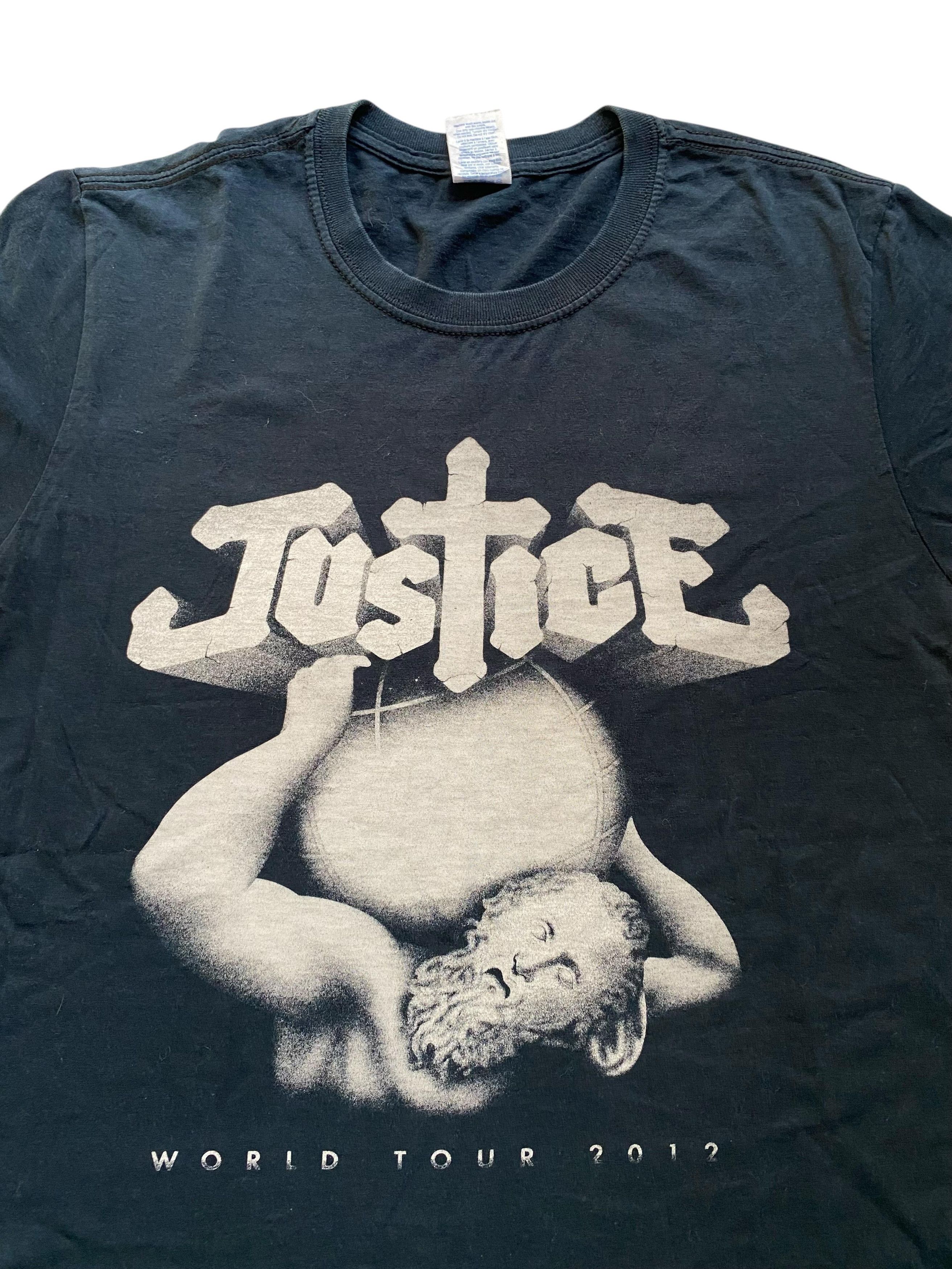 Band Tees Justice World Tour Shirt 2012 Ed Banger Records Men's