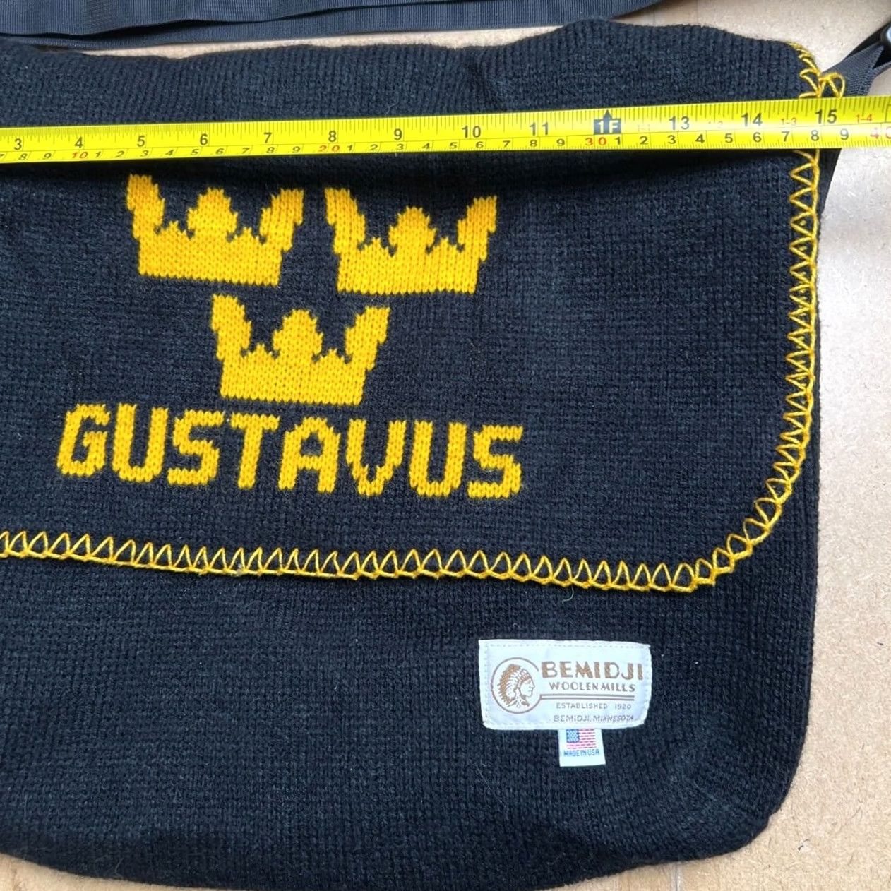 Vintage Bemidji Woolen Mills Gustavus Knitted Messenger Bag Wool Blue Womens Size ONE SIZE - 4 Thumbnail