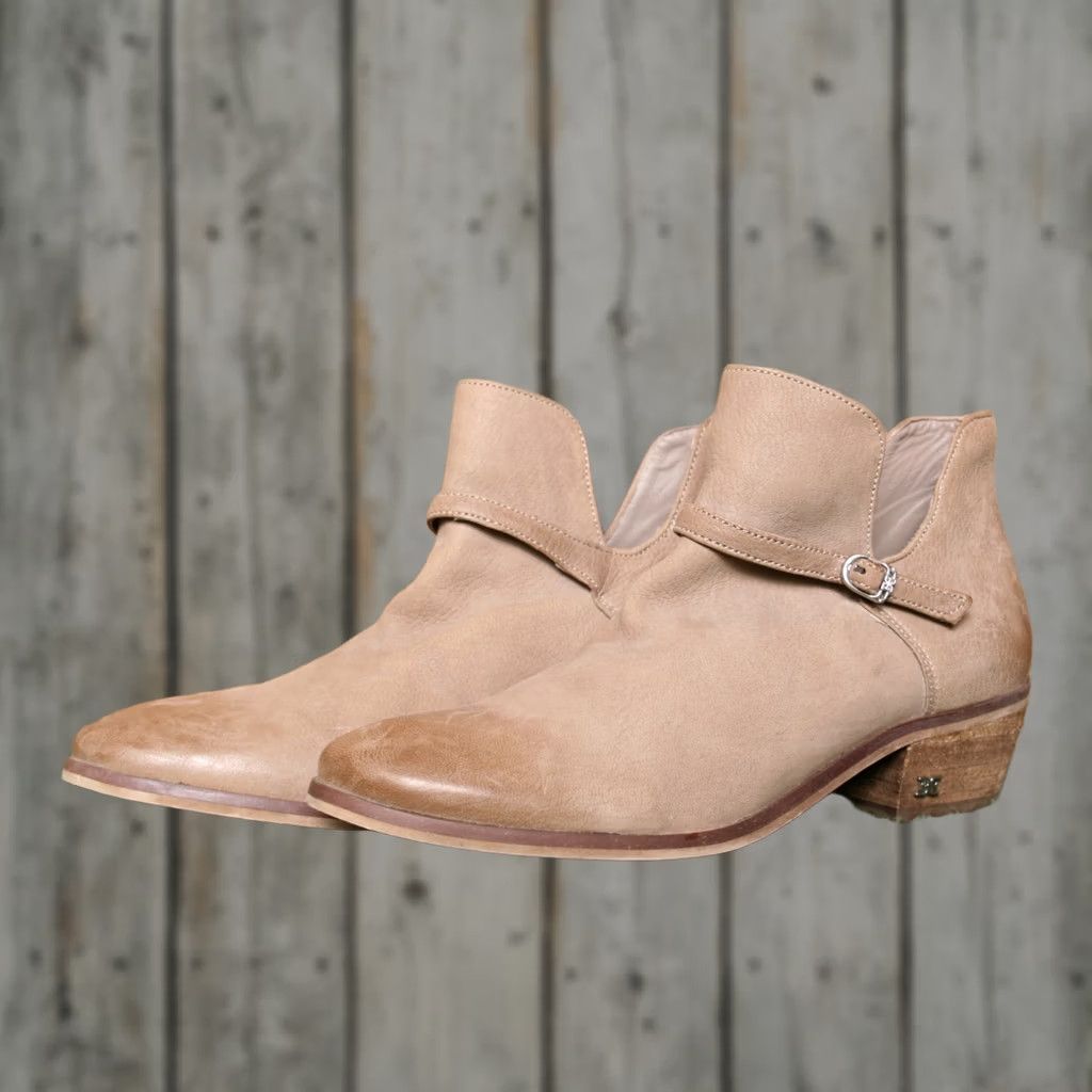 Sam Edelman SAM EDELMAN Palmer Ankle Boots Putty Tan Leather Size 7.5 M Women Size US 8 / IT 38 - 1 Thumbnail