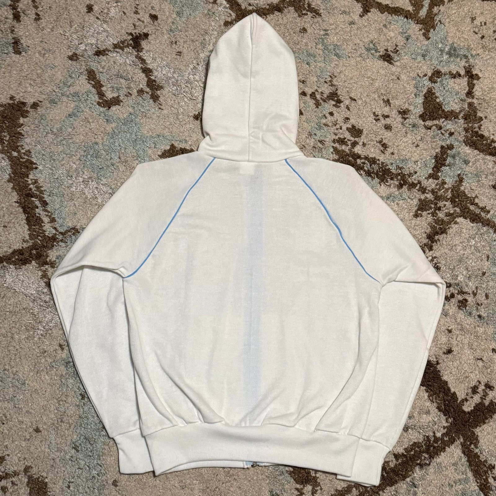 Adidas × Vintage Vintage 80s Adidas Full Zip Hoodie Medium White/Baby Blue Size M / US 6-8 / IT 42-44 - 2 Thumbnail