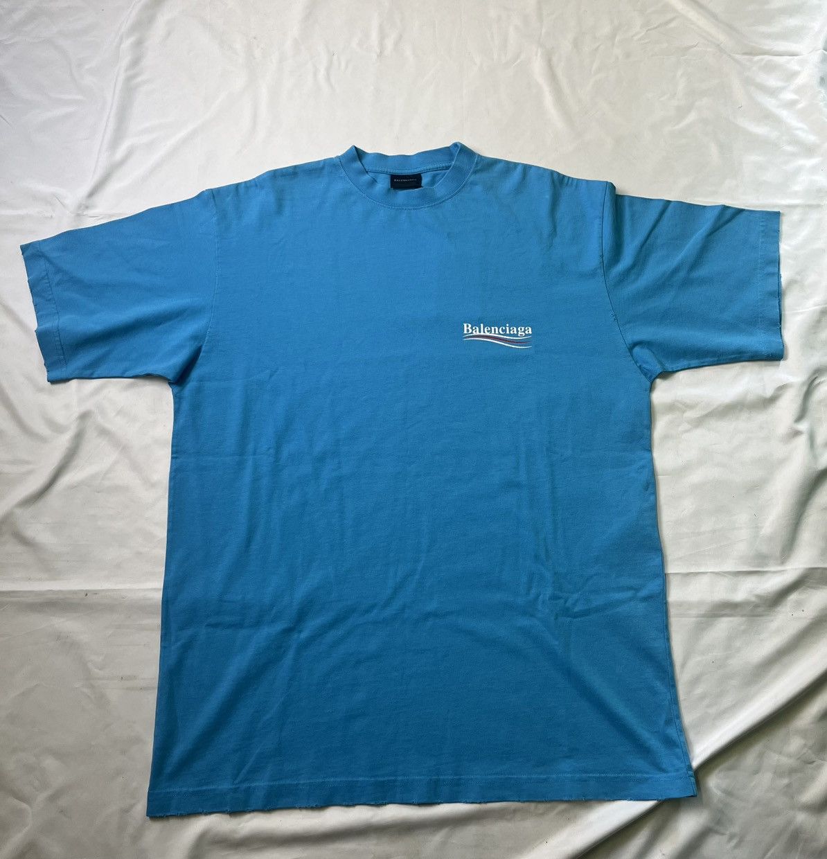 Balenciaga Balenciaga Political Campaign Logo Light Blue T-Shirt Size US XS / EU 42 / 0 - 1 Thumbnail