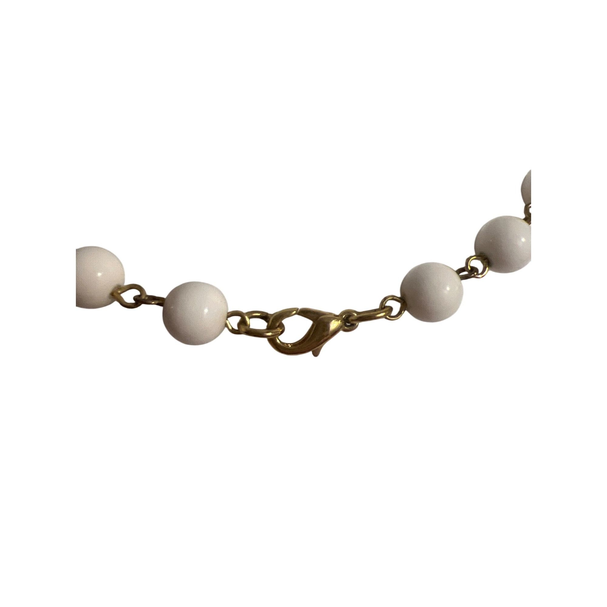 Other Vintage Gold Tone Multi Bead Bauble Necklace White Cream Gra Size ONE SIZE - 4 Thumbnail