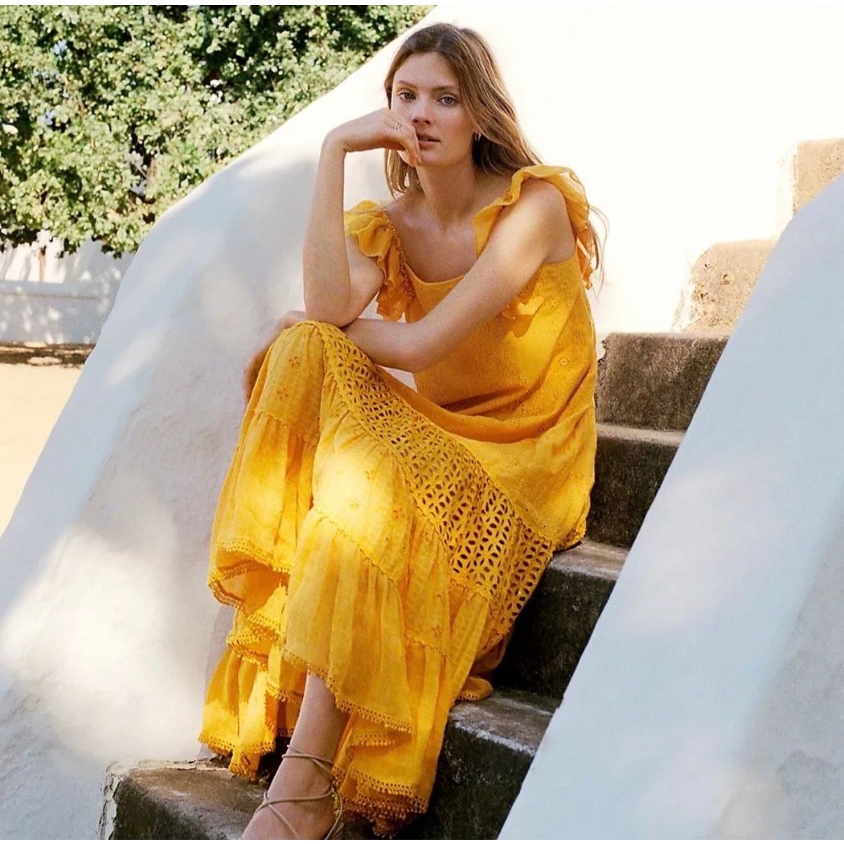 Anthropologie 0232 Anthropologie Payal Jain Fallon Eyelet Maxi Size 14 NWT Size XL / US 12-14 / IT 48-50 - 1 Thumbnail