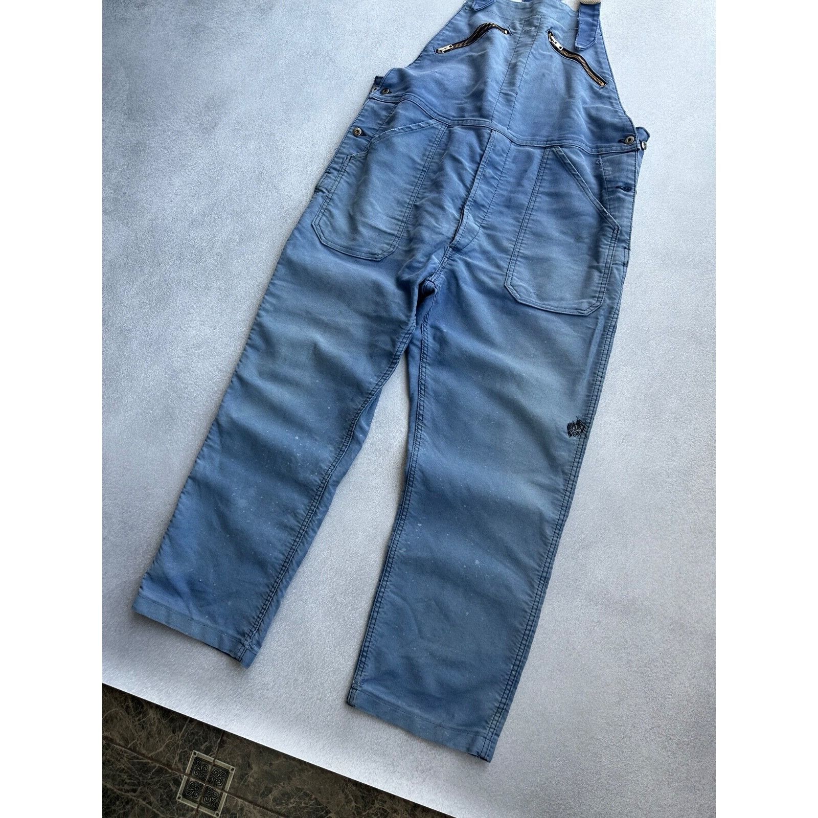 Vintage VTG Adolph Lafont French Workwear Overall Suit 60-70s Size 54L - 8 Thumbnail