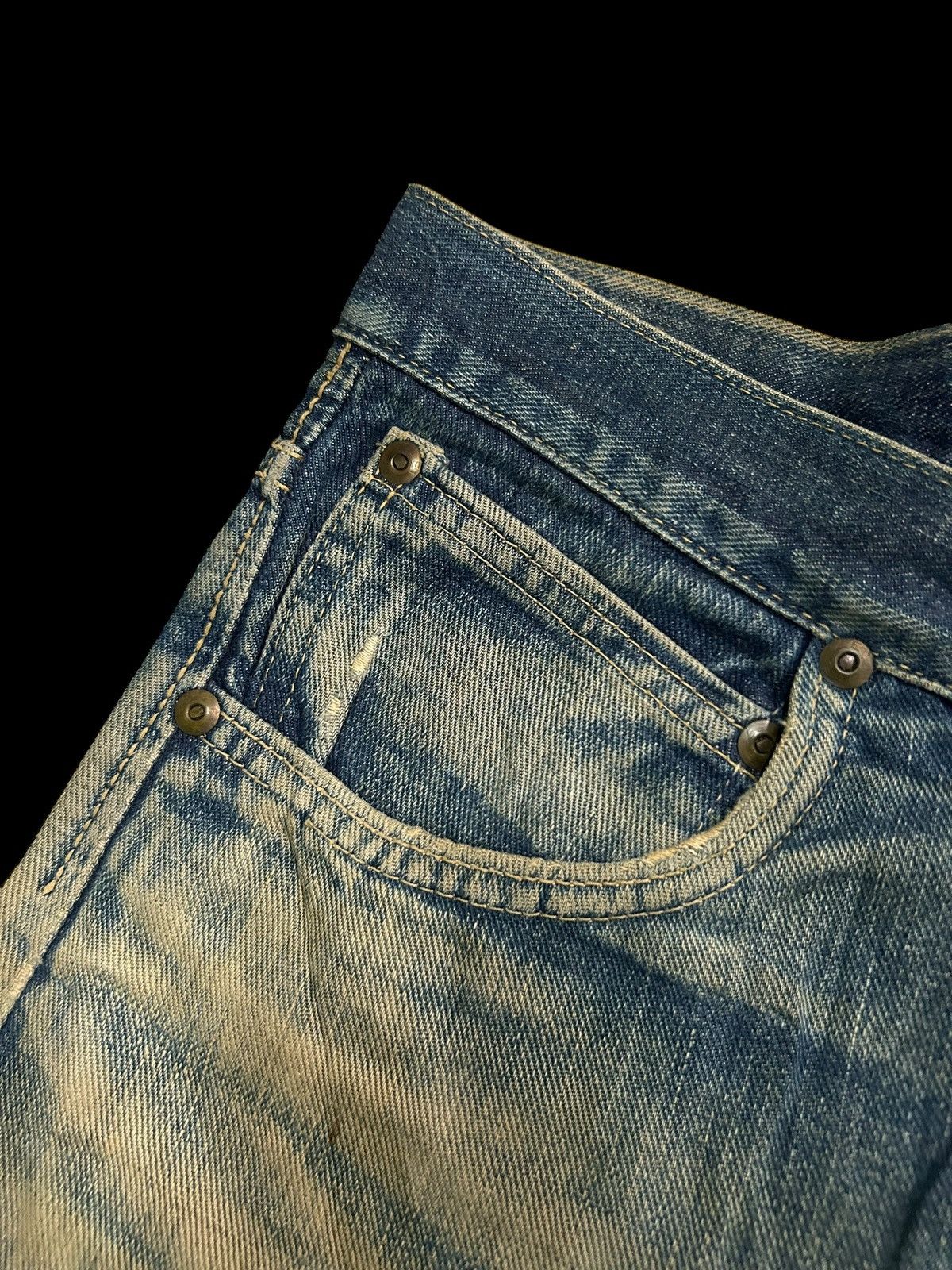 Japanese Brand × Kapital × Vintage Vintage Lee Cowboy Selvedge Distressed Short Denim Jeans Size US 32 / EU 48 - 12 Thumbnail