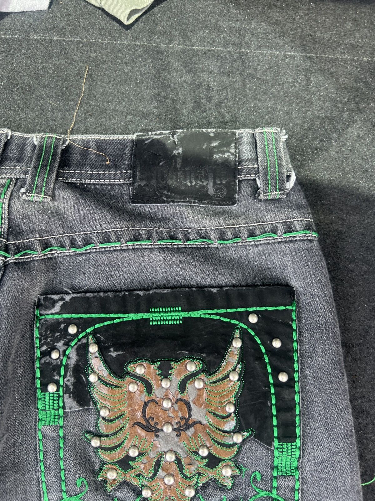 Other × Vintage Baggy ablanche embroidered denim Size US 32 / EU 48 - 4 Thumbnail
