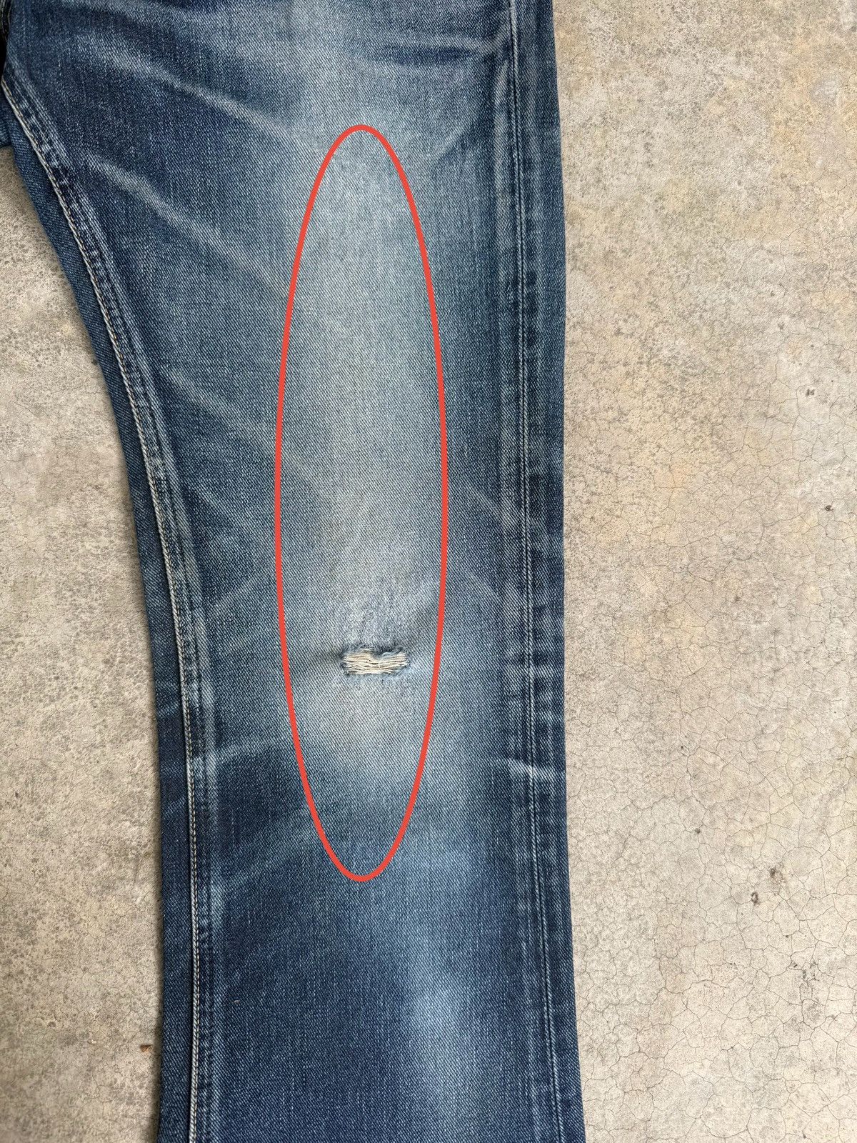 If Six Was Nine Japanese Lee Flared Jeans Distressed Denim Size US 33 - 15 Thumbnail