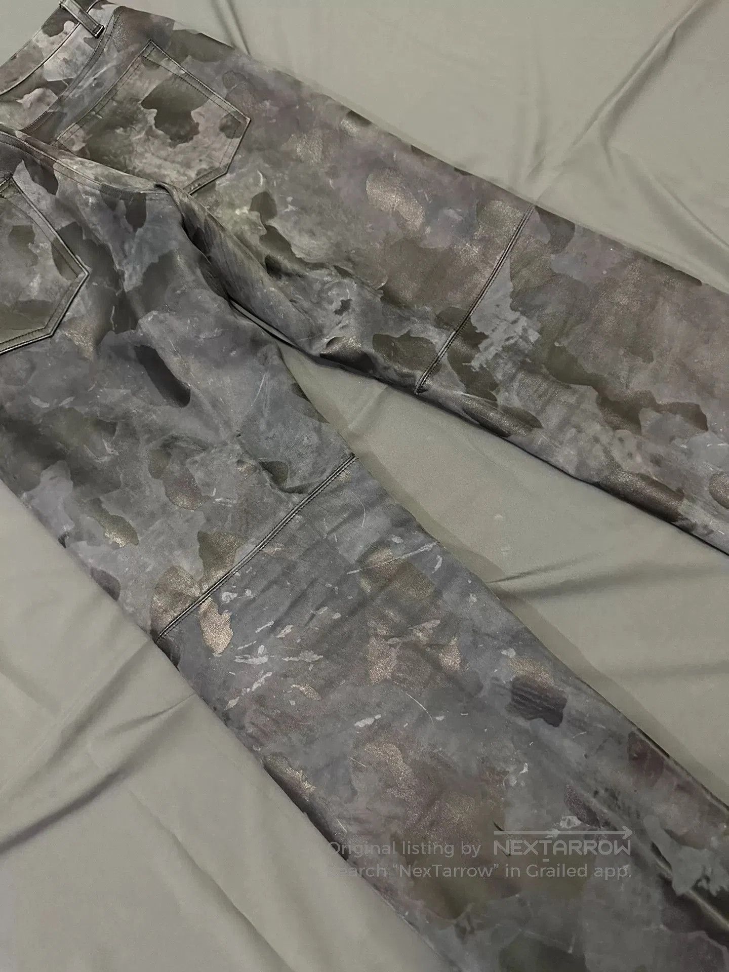 Vintage vintage 90s camouflage leather pants. Size US 32 / EU 48 - 7 Thumbnail