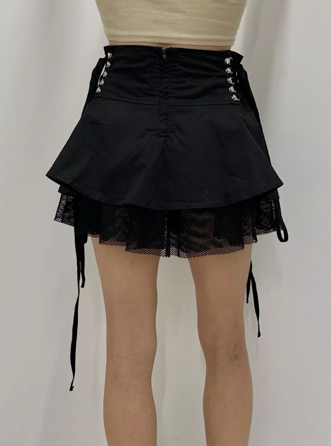 Other JawBreaker Lace-Up Sexy Mini Skirt Black Y2k gothic opium Size 27" / US 4 / IT 40 - 6 Thumbnail