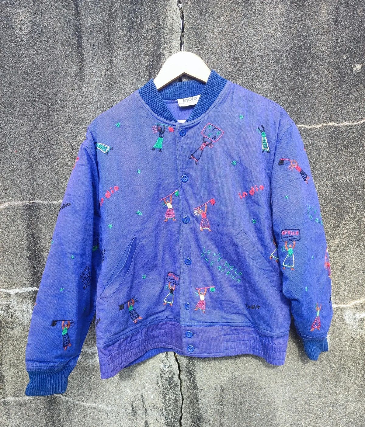Vintage Indio Vintage Embroidered Jacket – Cotton – M – Vibrant Blue Size US M / EU 48-50 / 2 - 1 Thumbnail
