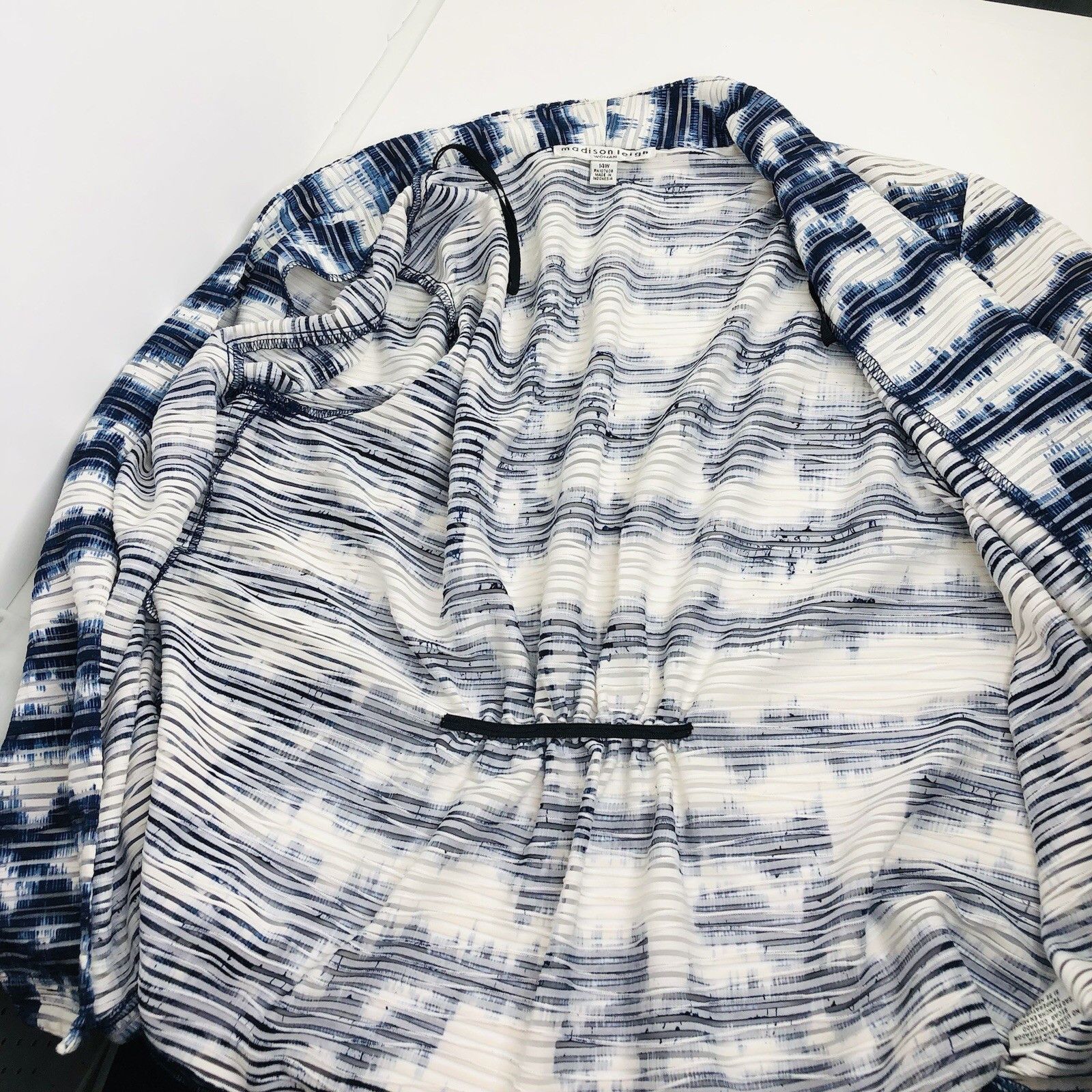 Other Madison Leigh Womens Cardigan 14W Blue White Abstract Size XL / US 12-14 / IT 48-50 - 7 Thumbnail