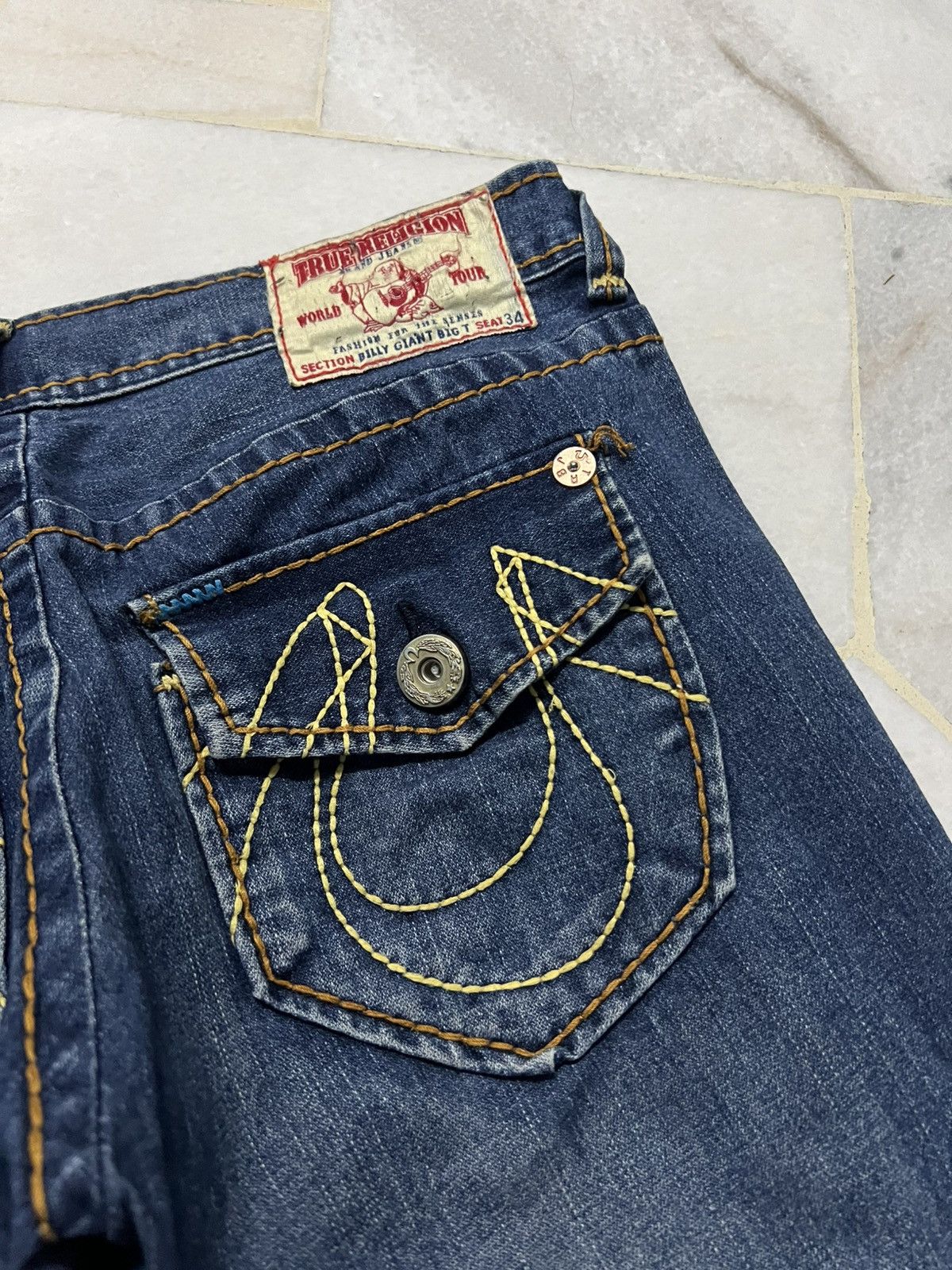 True Religion 💥Flare💥Twist Leg True Religion Billy Giant Big T Jeans Size US 34 / EU 50 - 17 Thumbnail