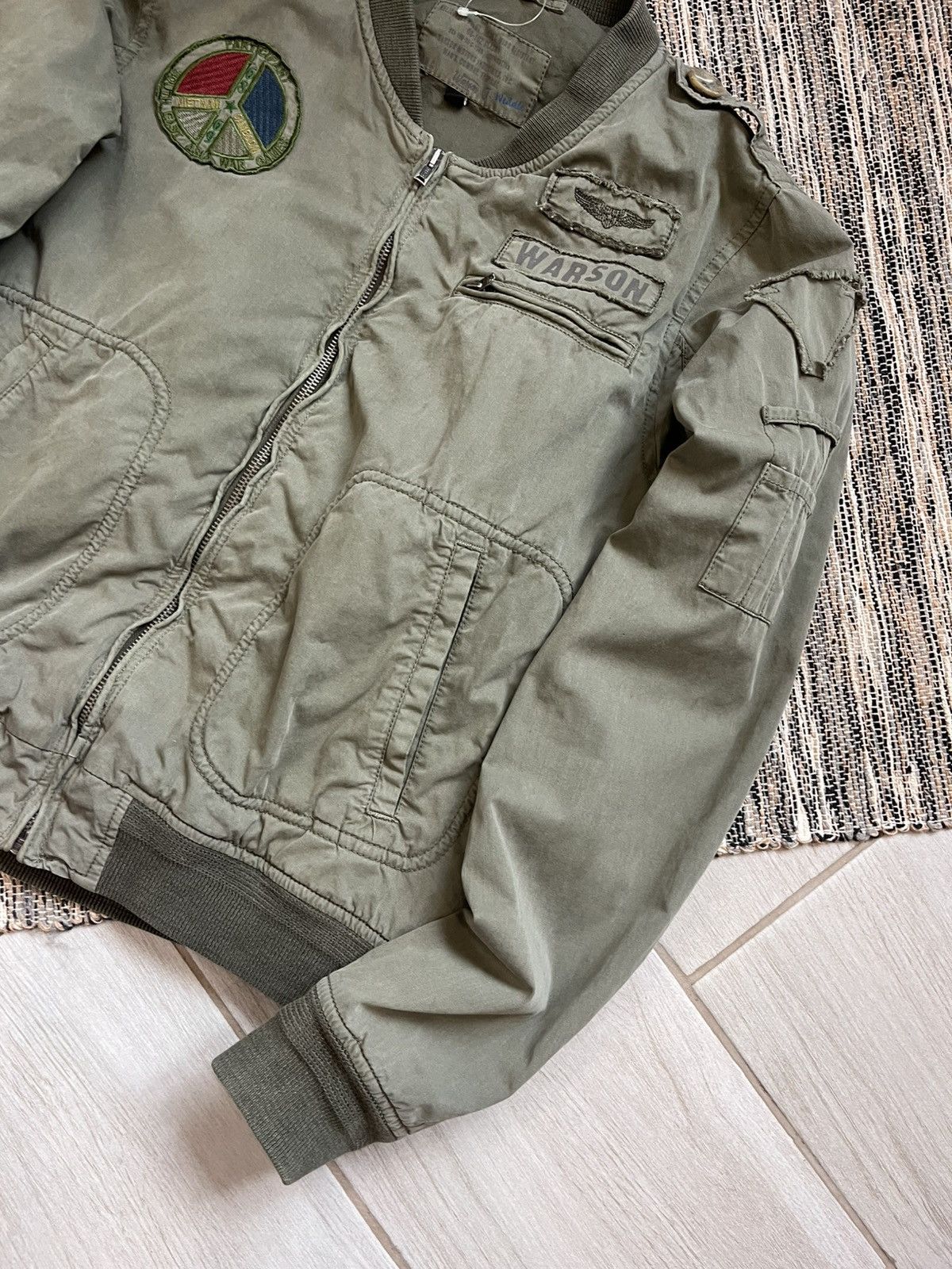 Harley Davidson × Vintage Vintage Warson Motors military jacket Hippie style bomber Size L / US 10 / IT 46 - 4 Thumbnail